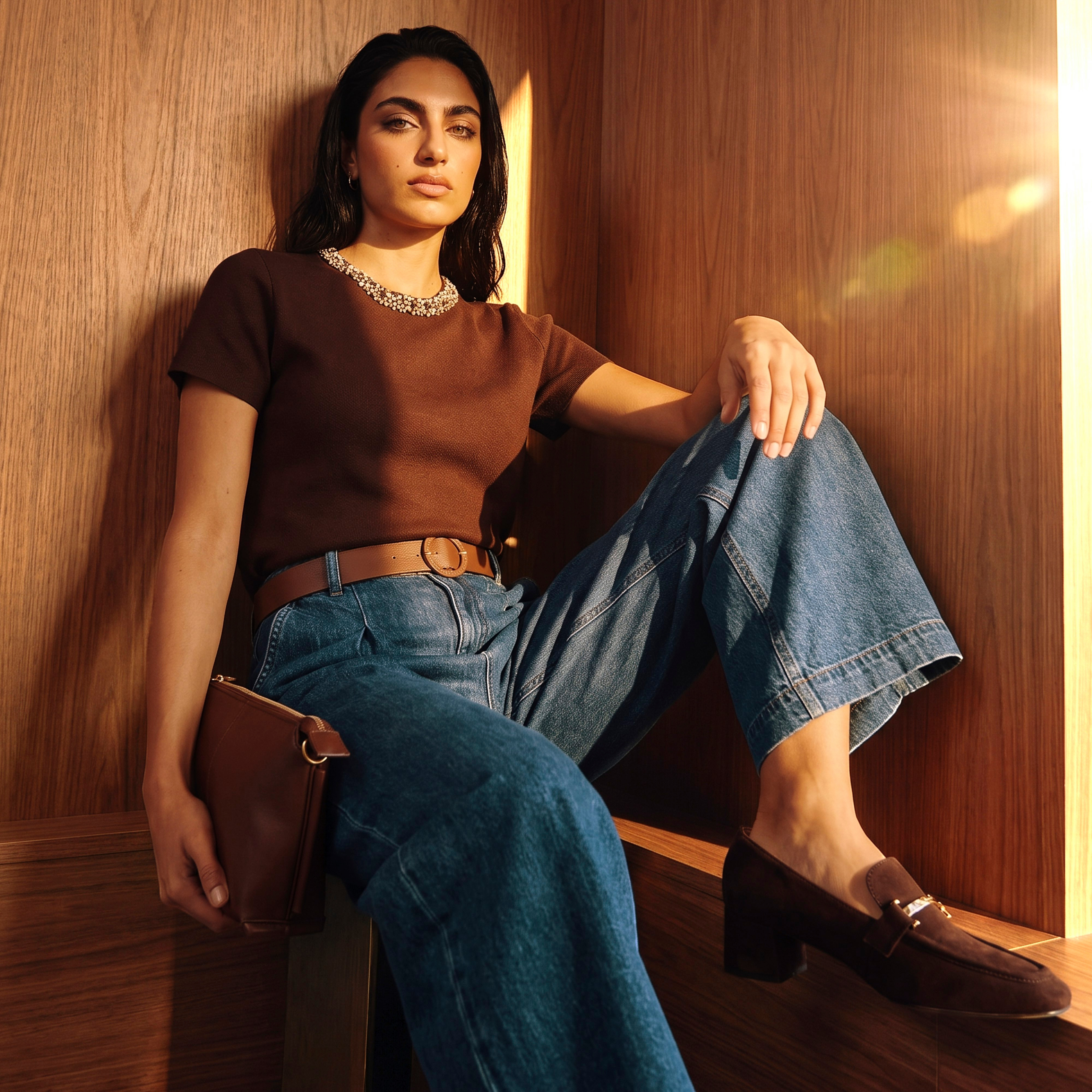 بلوزة أنيقة بياقة مزينة بتفاصيل مرصعة من سبلاش-women-clothing-shirtsandblouses-blouses-image-1