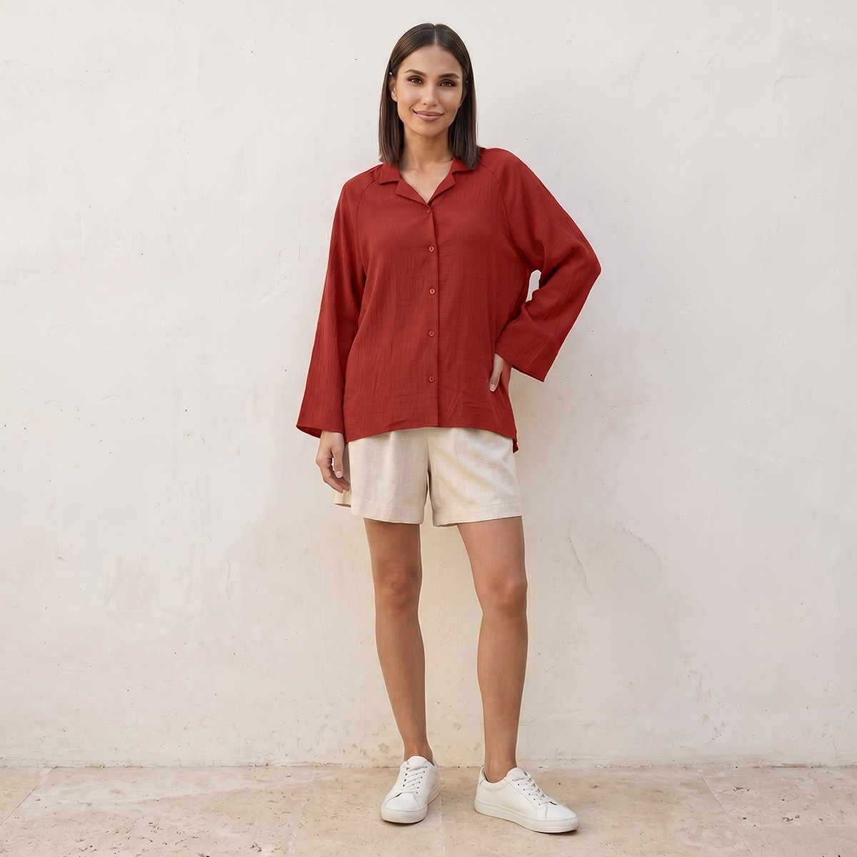 Splash Smart Shirt with Crinkle Textured Design-women-clothing-shirtsandblouses-shirts-image-3