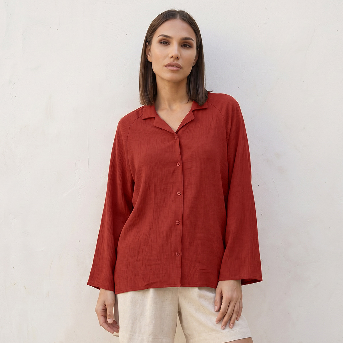 Splash Smart Shirt with Crinkle Textured Design-women-clothing-shirtsandblouses-shirts-image-5