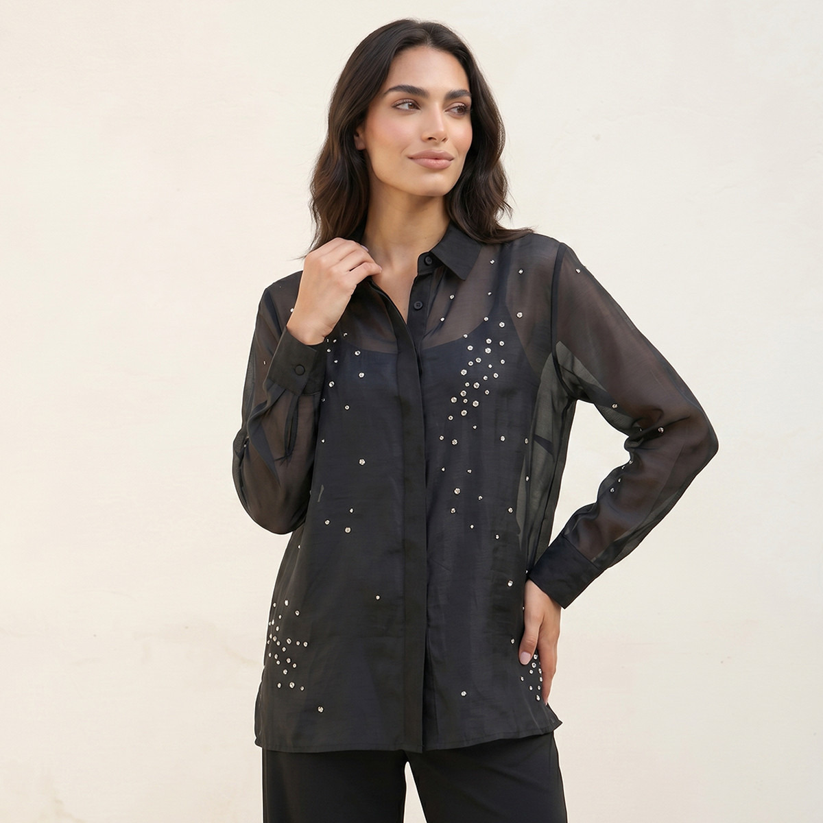 قميص بزينة راينستون من سبلاش سمارت-women-clothing-shirtsandblouses-shirts-image-1