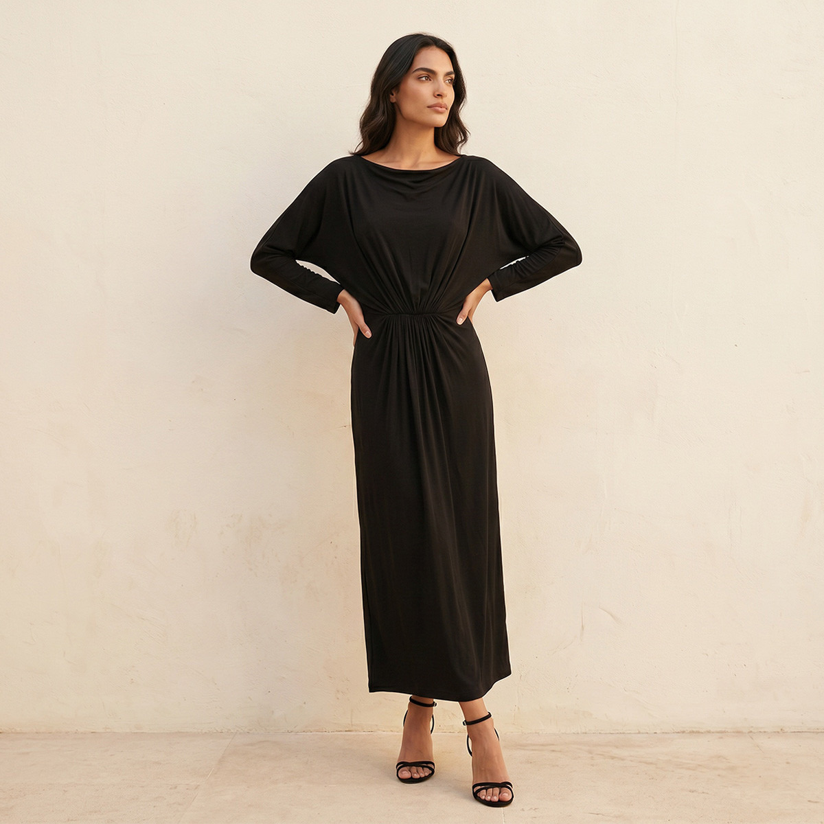 فستان كشكش بياقة كاول من سبلاش سمارت-women-clothing-dresses-image-1