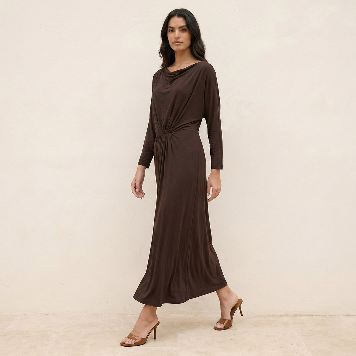 فستان كشكش بياقة كاول من سبلاش سمارت-women-clothing-dresses-image-3