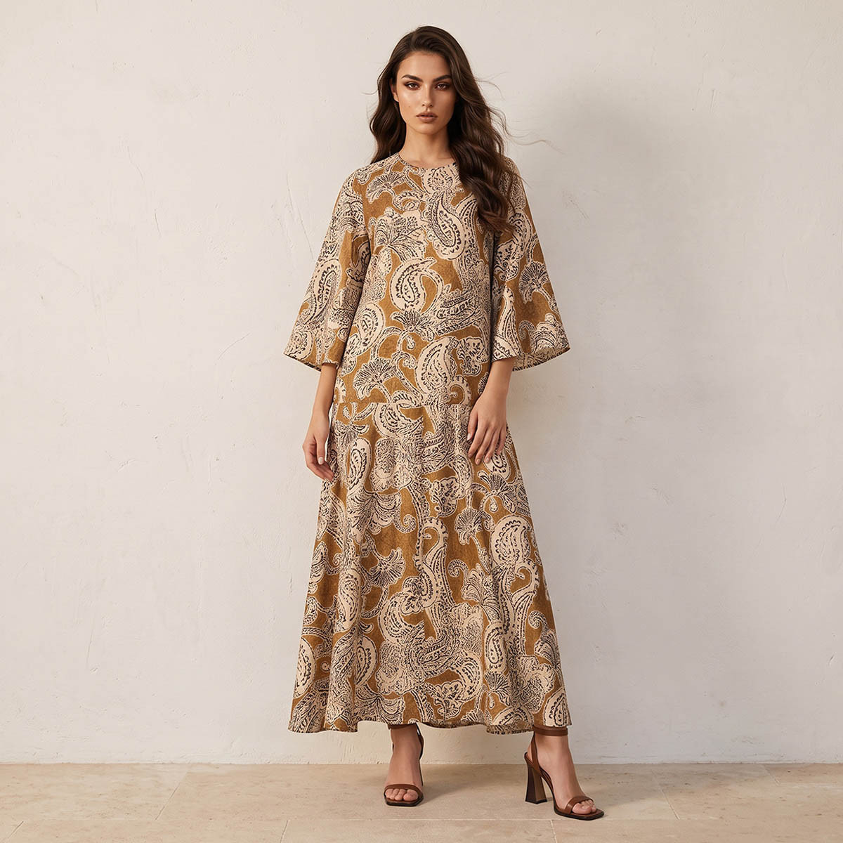 Splash Smart Paisley Print Trapeze Maxi Dress-women-clothing-dresses-image-4