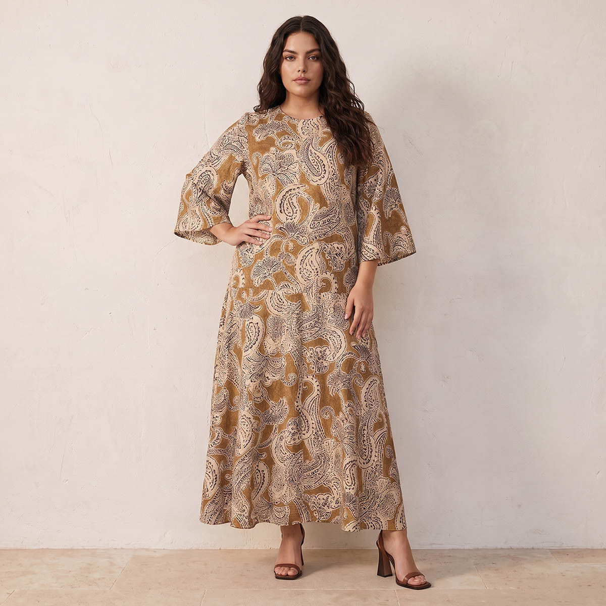 Splash Smart Paisley Print Trapeze Maxi Dress-women-clothing-dresses-image-2