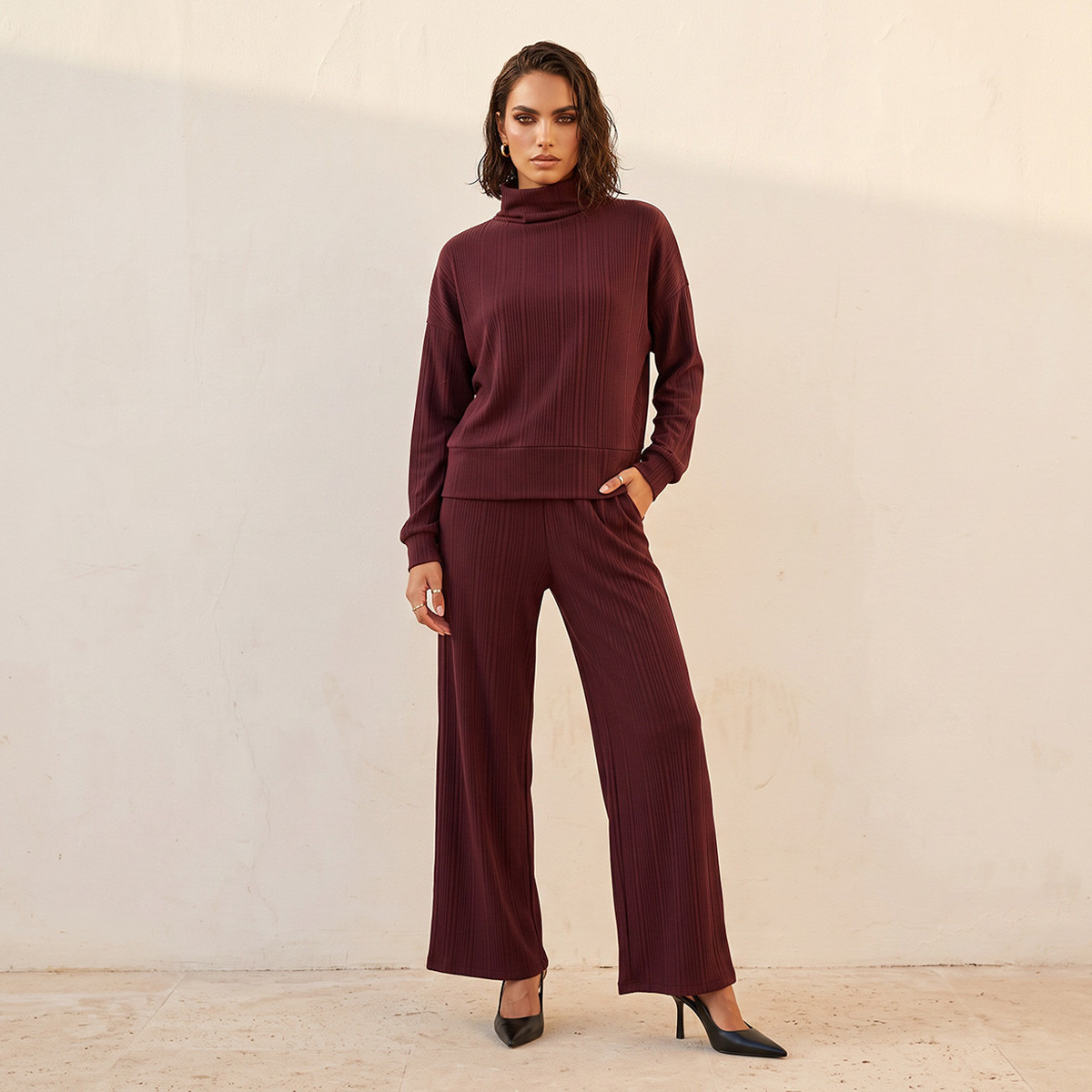بلوزة بياقة عالية وقصة مريحة من سبلاش سمارت-women-clothing-shirtsandblouses-blouses-image-3