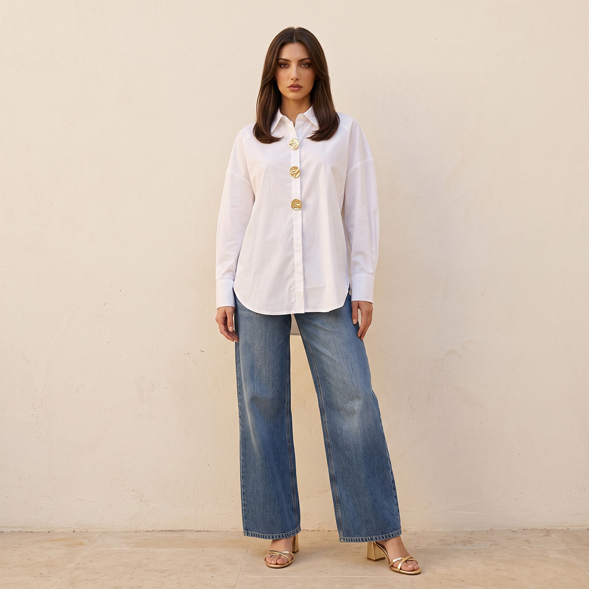 Splash Smart Shirt with Button Accent-women-clothing-shirtsandblouses-shirts-image-2