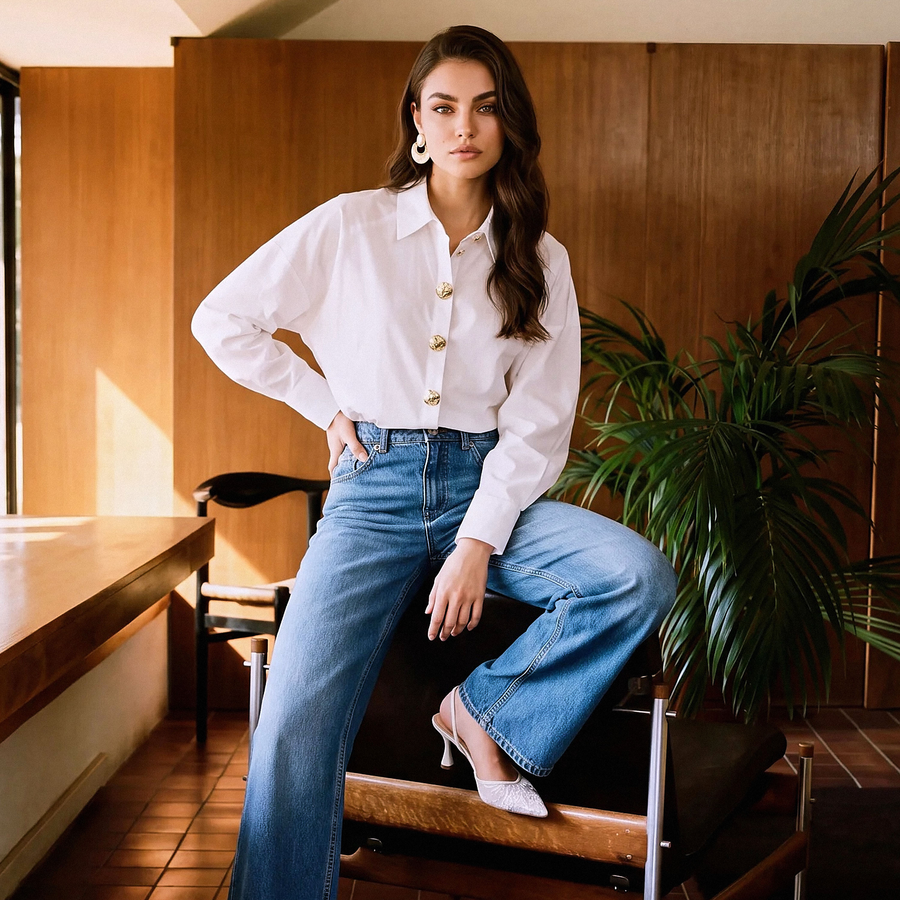 قميص بزخارف أزرار من سبلاش سمارت-women-clothing-shirtsandblouses-shirts-image-1
