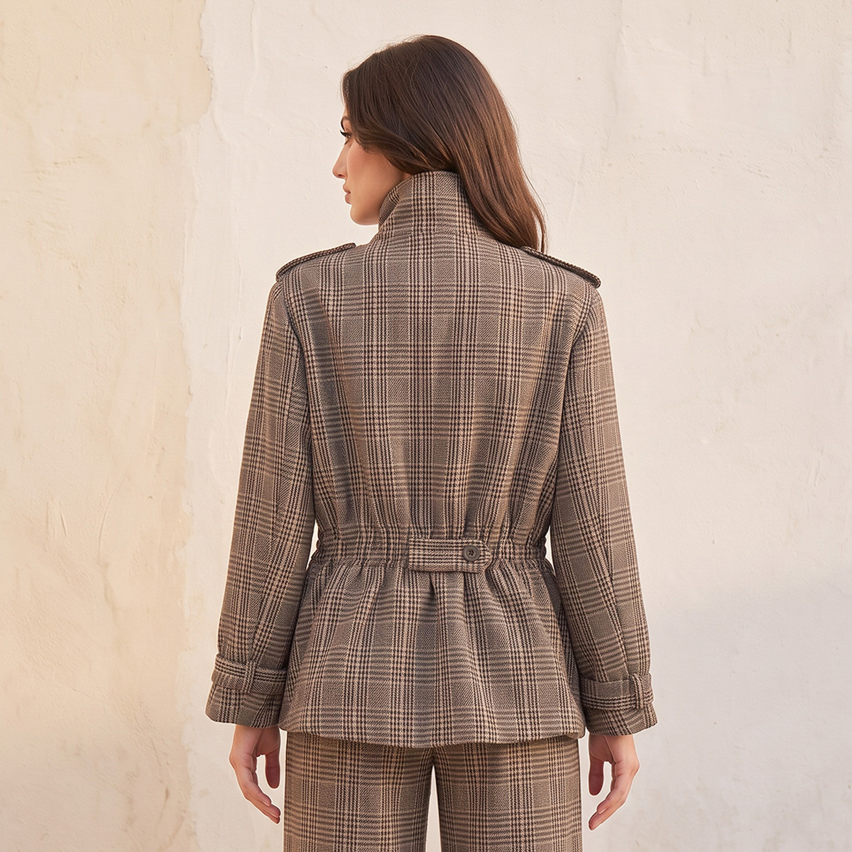 Splash Smart Longline Checked Print Shacket-women-winterwear-coatsandjackets-jackets-image-4