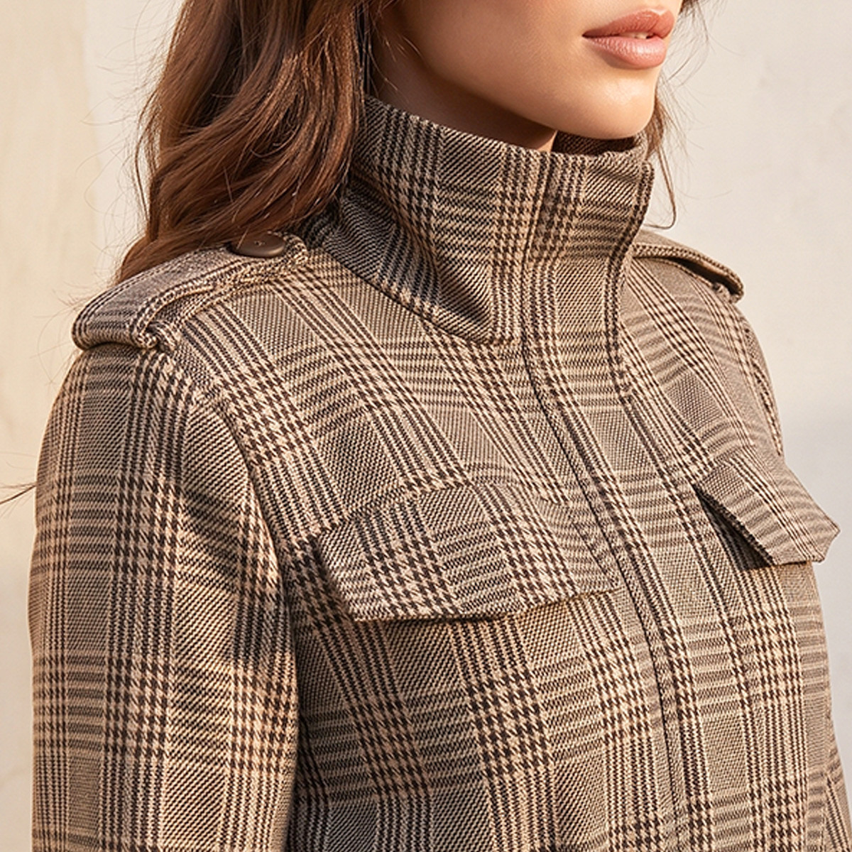 Splash Smart Longline Checked Print Shacket-women-winterwear-coatsandjackets-jackets-image-5