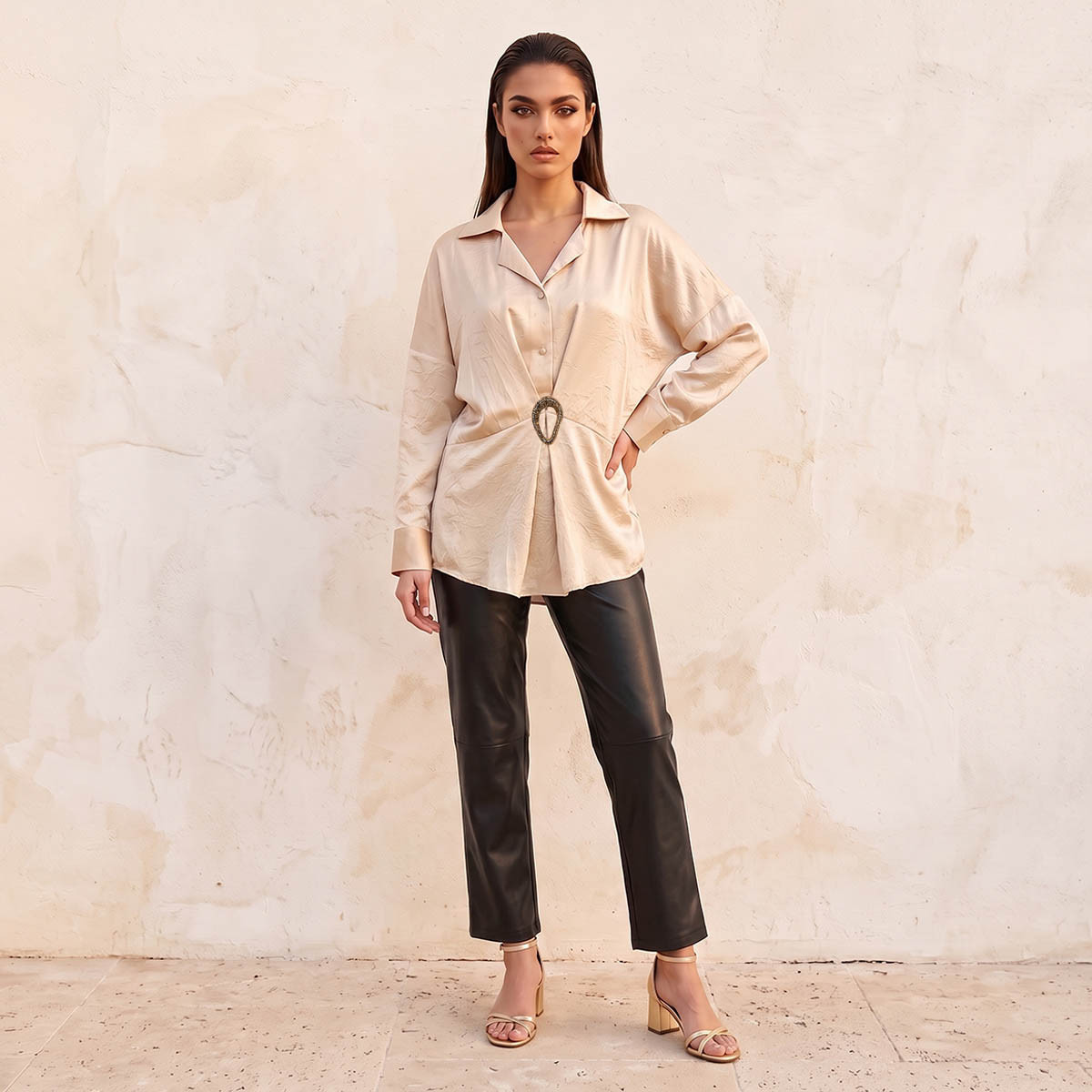 قميص بارز الملمس بإبزيم من سبلاش سمارت-women-clothing-shirtsandblouses-shirts-image-6
