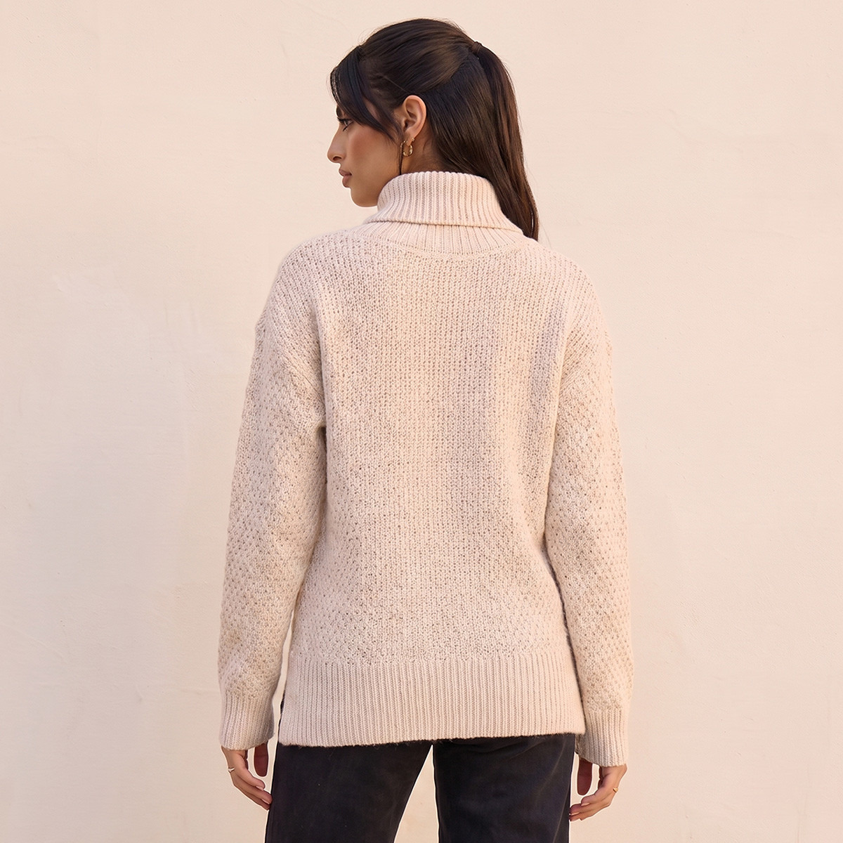 كنزة بياقة عالية وتصميم محبوك من سبلاش سمارت-women-winterwear-cardigansandjumpers-jumpers-image-4