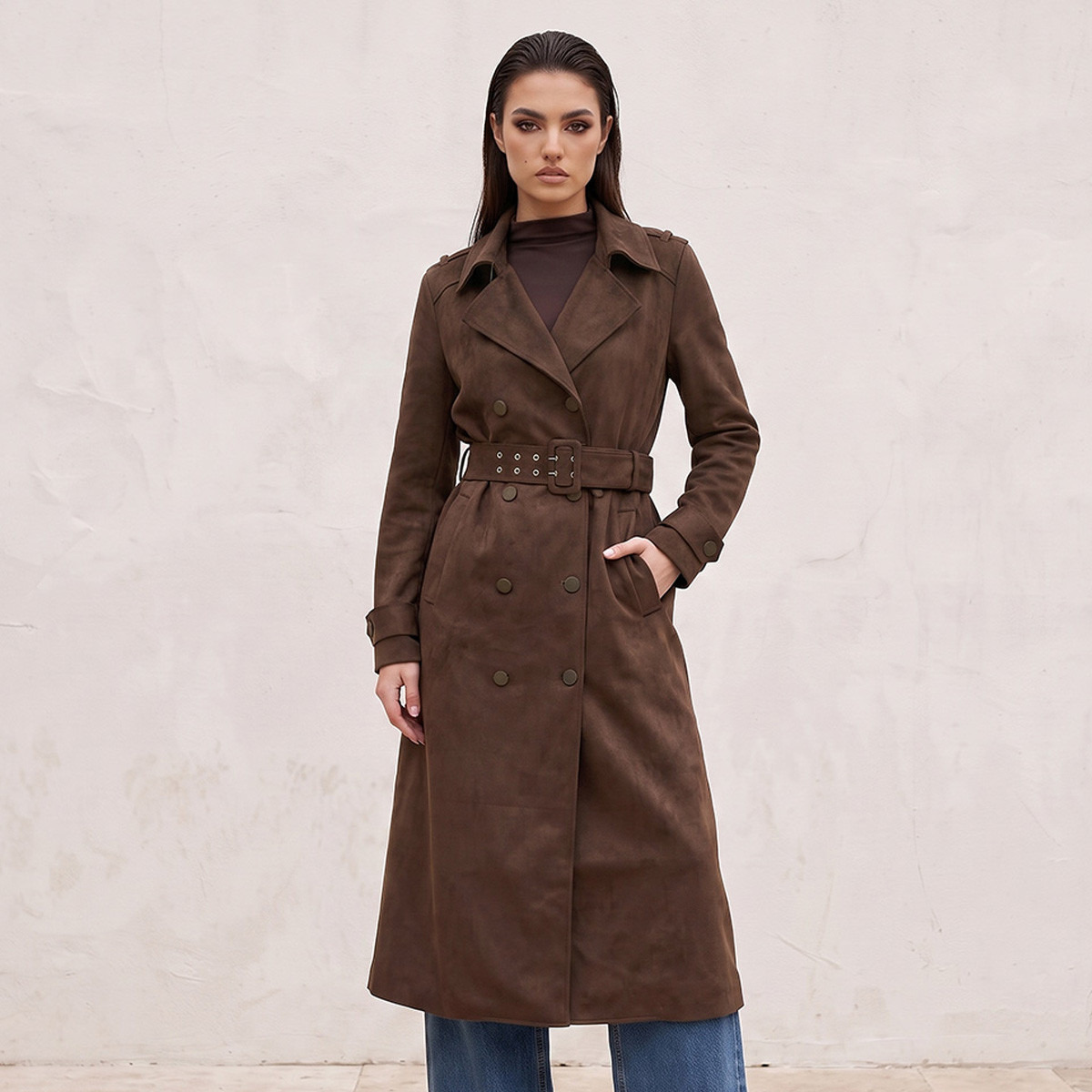 معطف ترنش شمواه بحزام من سبلاش سمارت-women-winterwear-coatsandjackets-coats-image-2