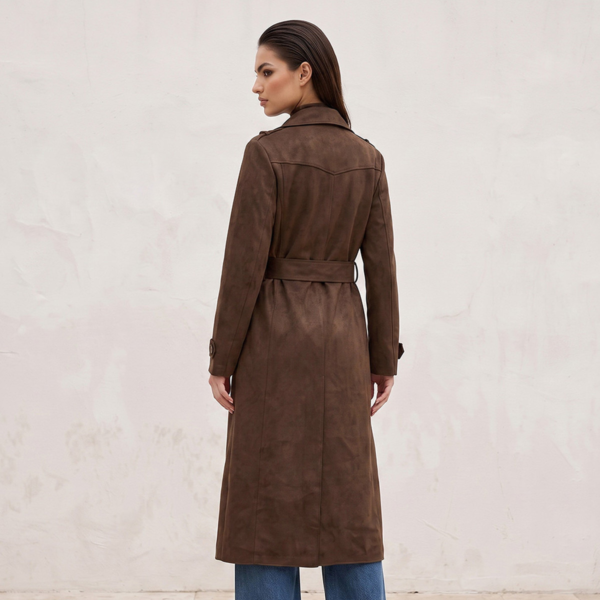 معطف ترنش شمواه بحزام من سبلاش سمارت-women-winterwear-coatsandjackets-coats-image-4