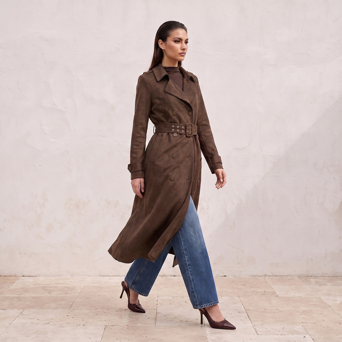 معطف ترنش شمواه بحزام من سبلاش سمارت-women-winterwear-coatsandjackets-coats-image-5