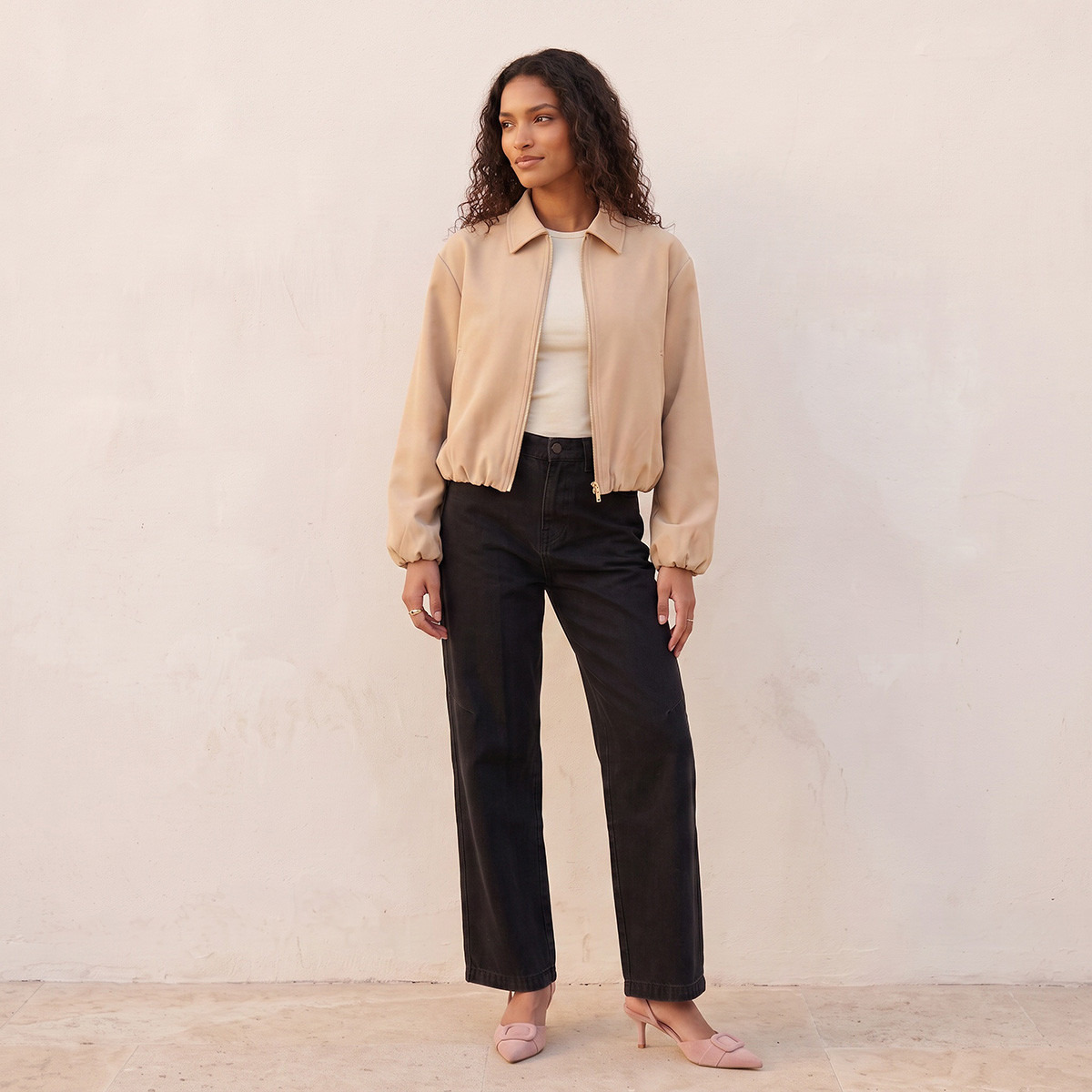 جاكيت بومبر كريب بسحاب للإغلاق من سبلاش سمارت-women-winterwear-coatsandjackets-jackets-image-5