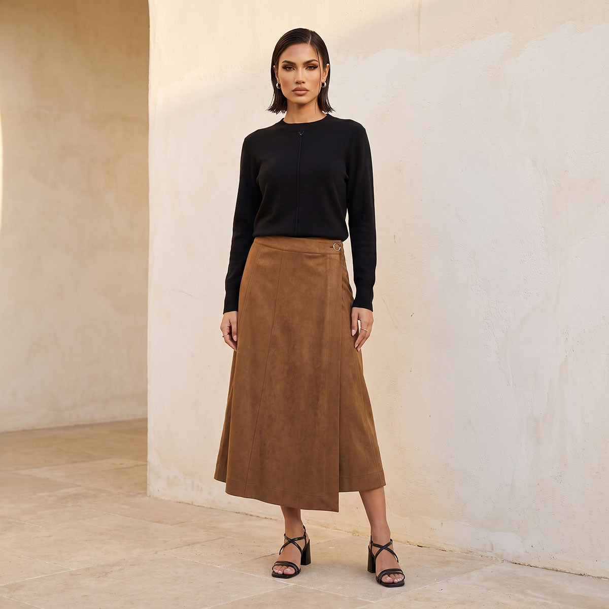Splash Smart Textured Crew Neck Sweater-women-winterwear-cardigansandjumpers-jumpers-image-2