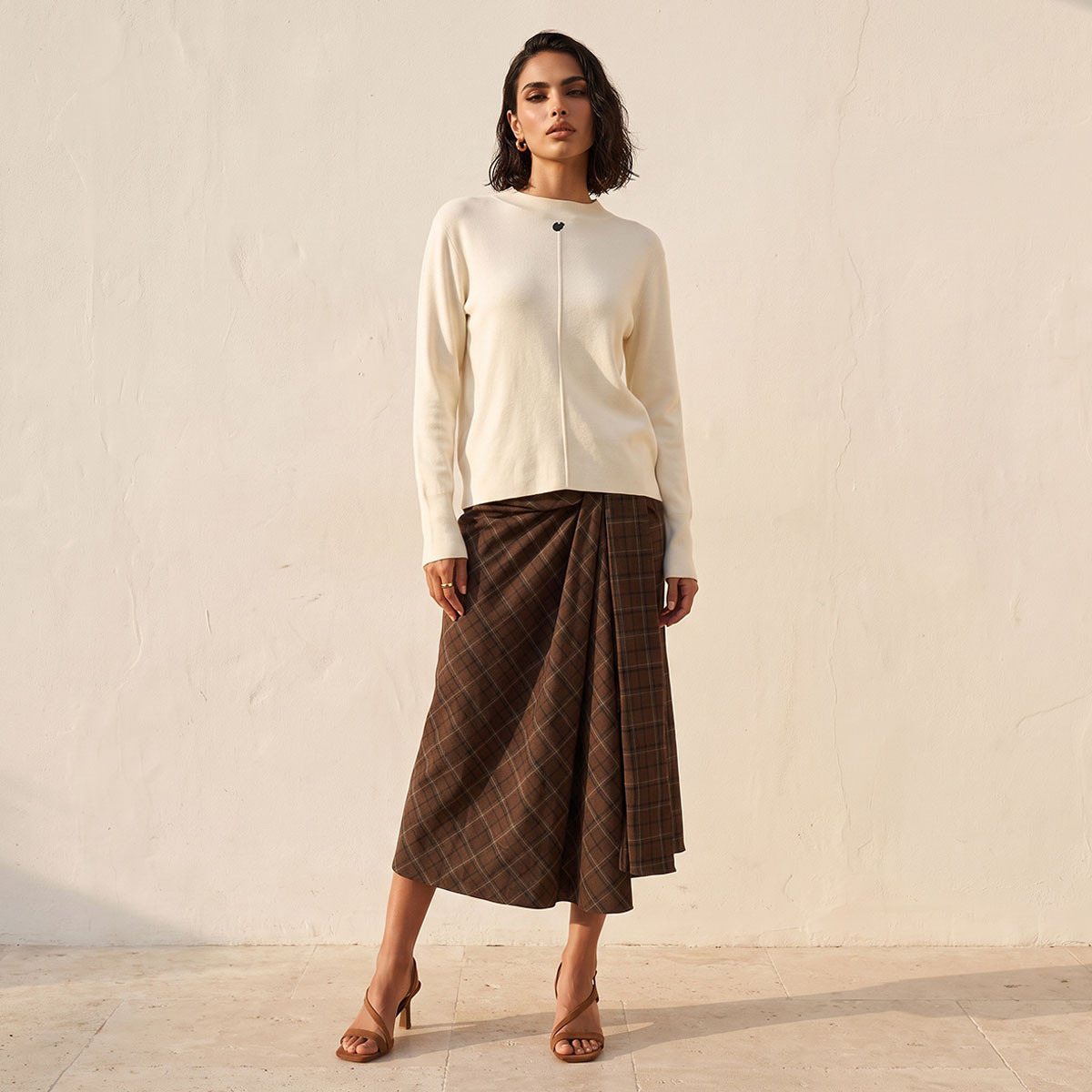 Splash Smart Textured Crew Neck Sweater-women-winterwear-cardigansandjumpers-jumpers-image-2
