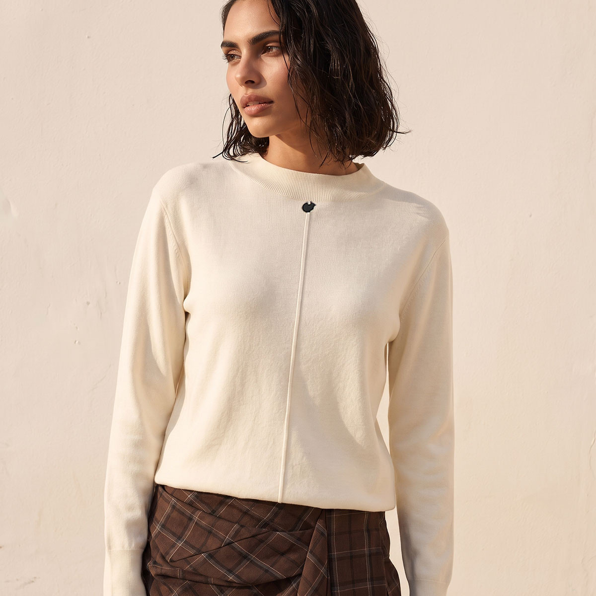 Splash Smart Textured Crew Neck Sweater-women-winterwear-cardigansandjumpers-jumpers-image-5