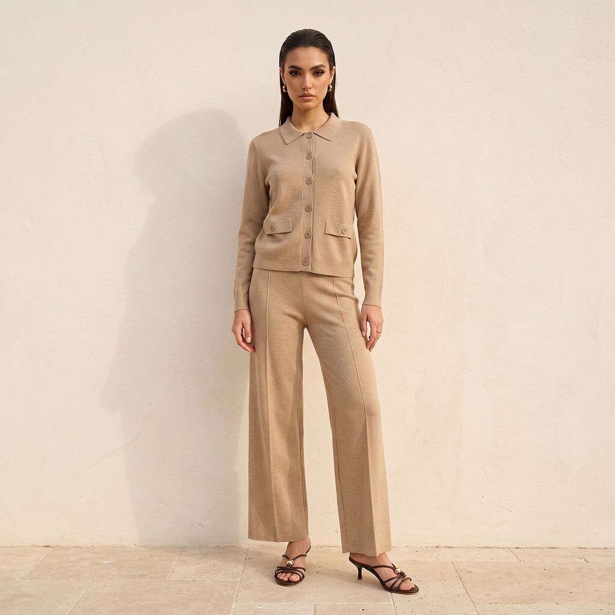 Splash Smart Wide Leg Pants with Pintuck Accent-women-clothing-trousers-image-3