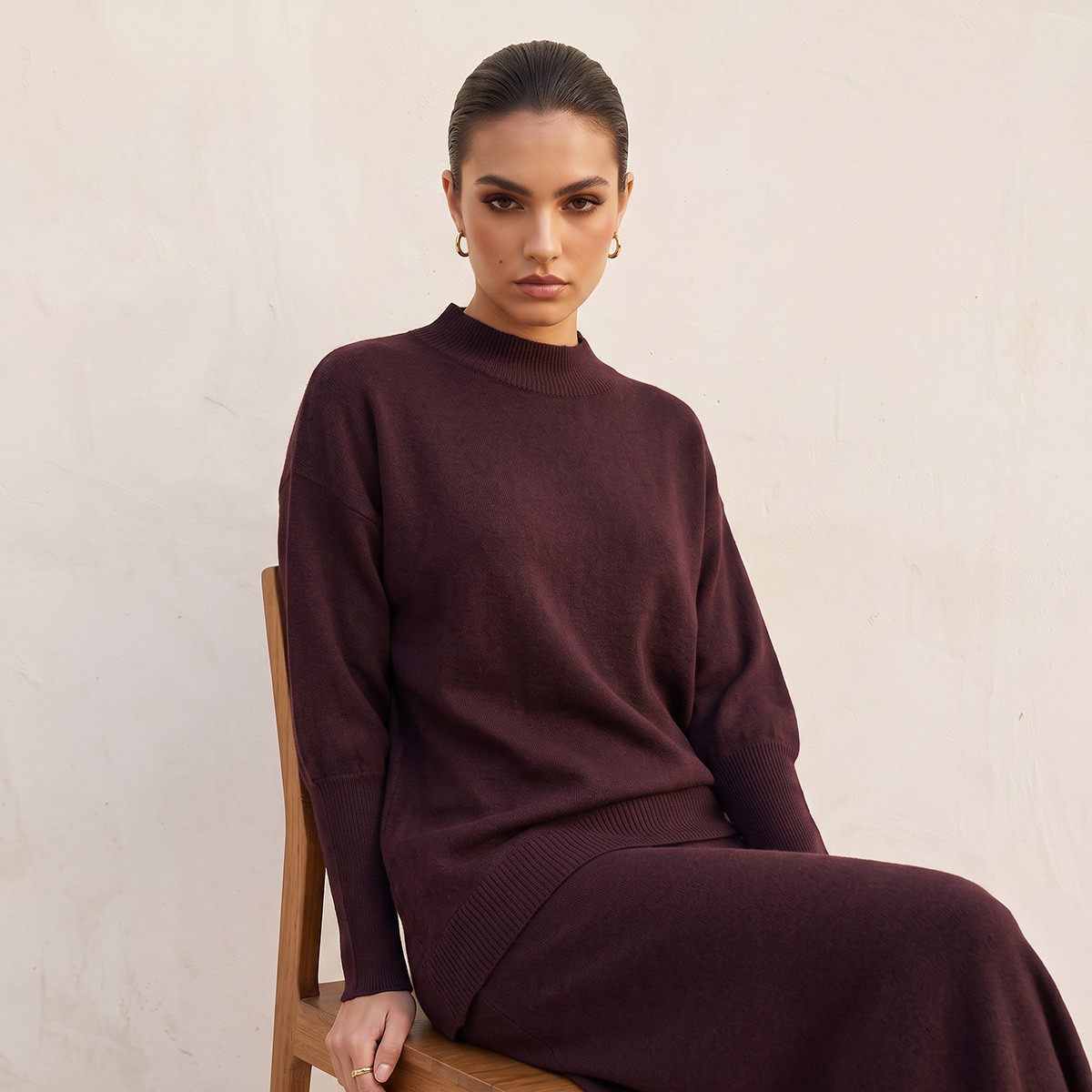 Splash Smart Relaxed Fit Textured Sweater with Asymmetric Hem-women-winterwear-cardigansandjumpers-jumpers-image-5