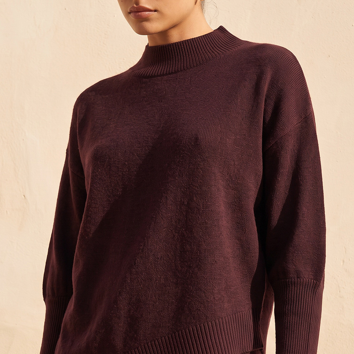 Splash Smart Relaxed Fit Textured Sweater with Asymmetric Hem-women-winterwear-cardigansandjumpers-jumpers-image-6