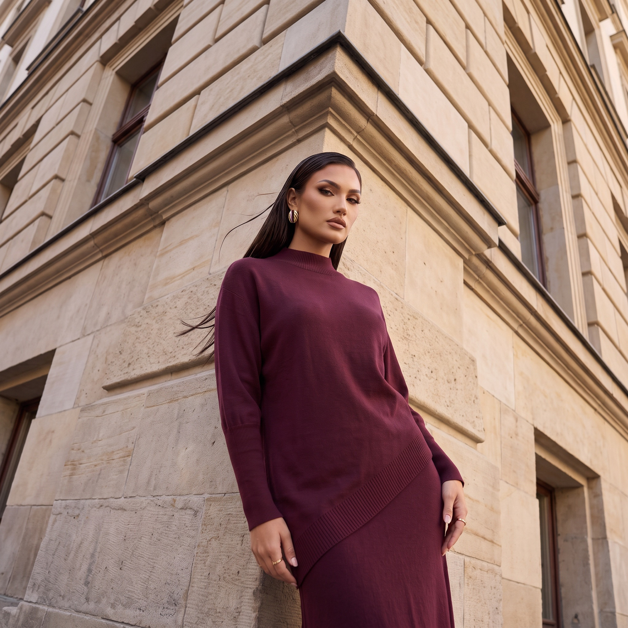 Splash Smart Relaxed Fit Textured Sweater with Asymmetric Hem-women-winterwear-cardigansandjumpers-jumpers-image-1