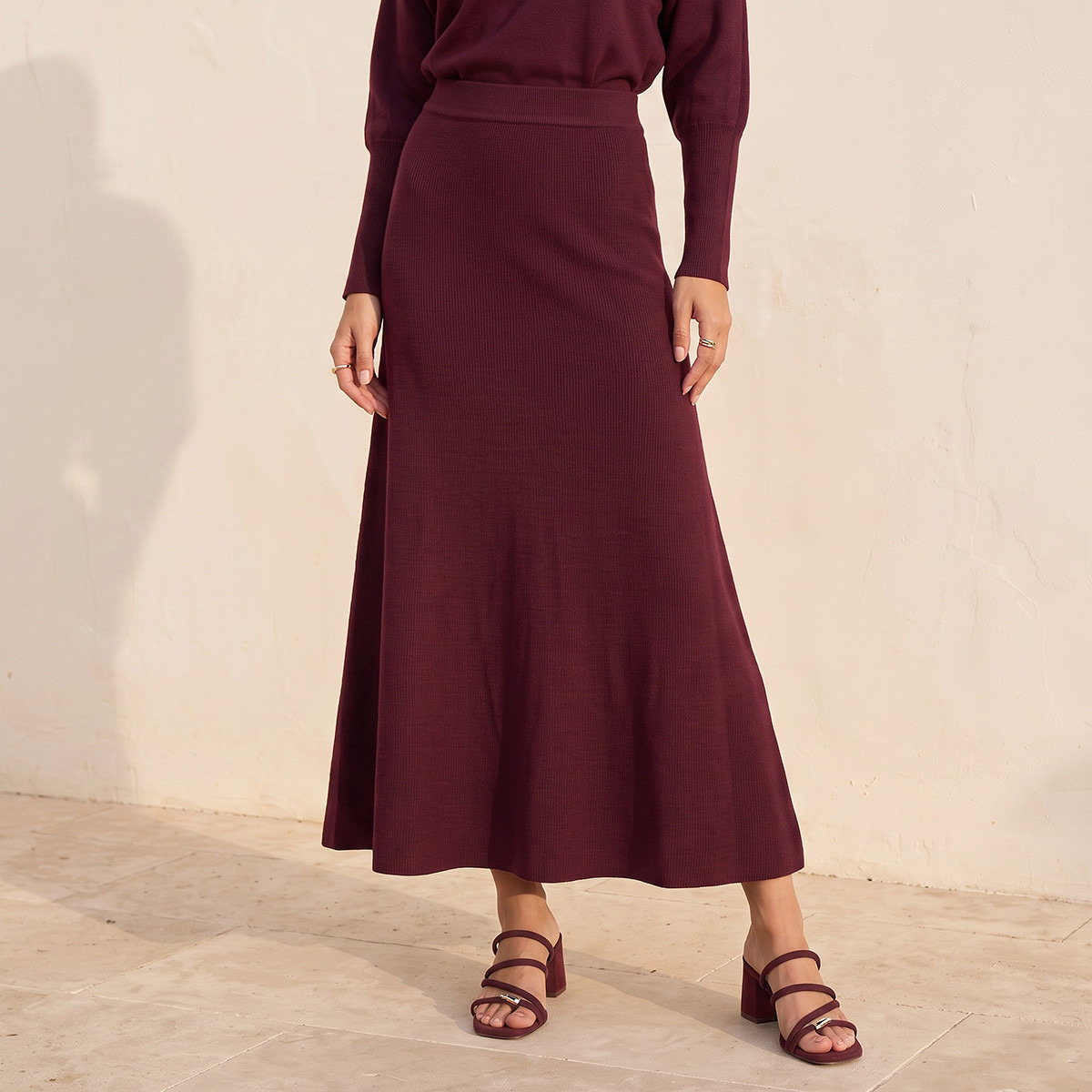Splash Smart Ribbed A-line Skirt-women-clothing-skirts-image-2
