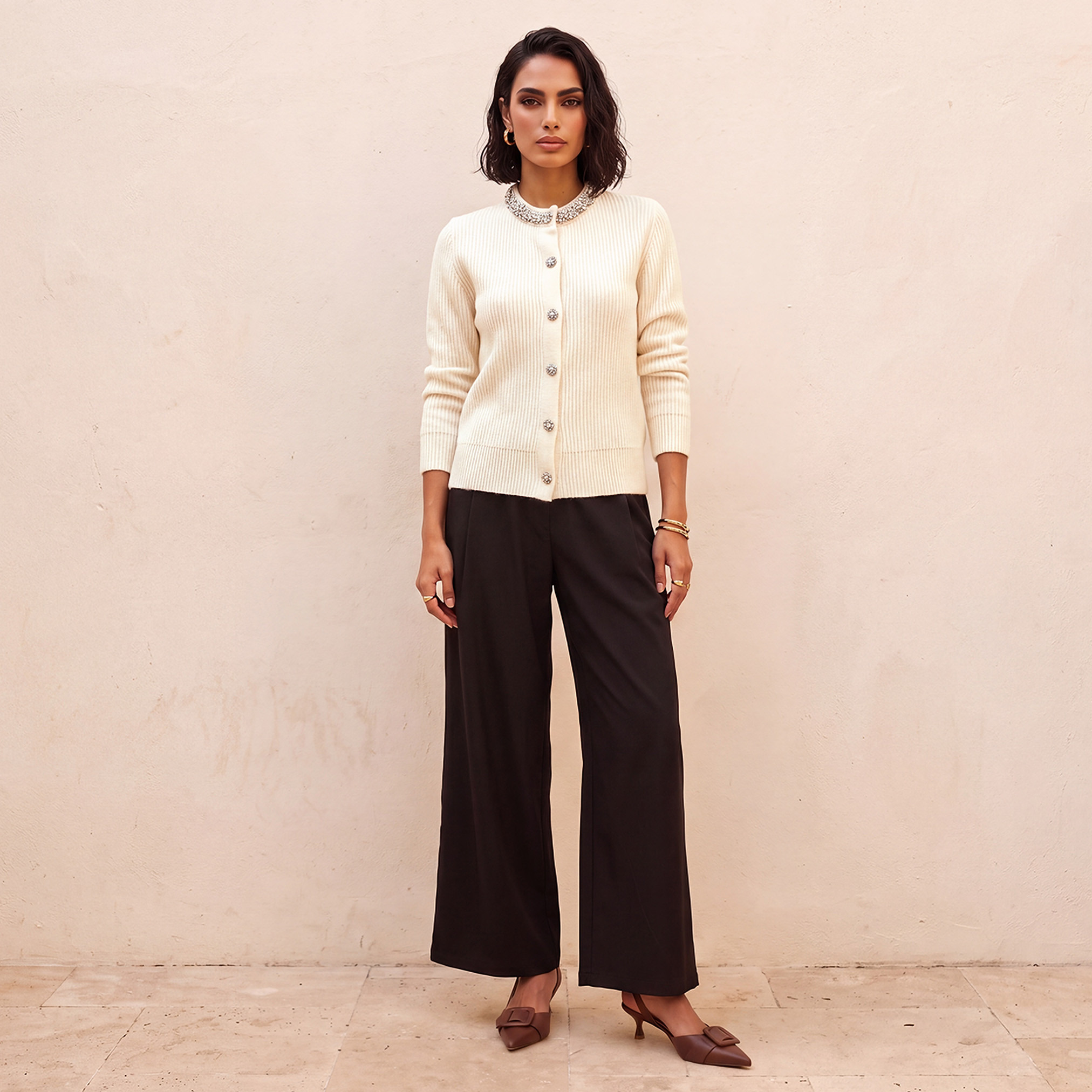 كارديجان مزين بقصّة مريحة من سبلاش سمارت-women-winterwear-cardigansandjumpers-cardigans-image-2