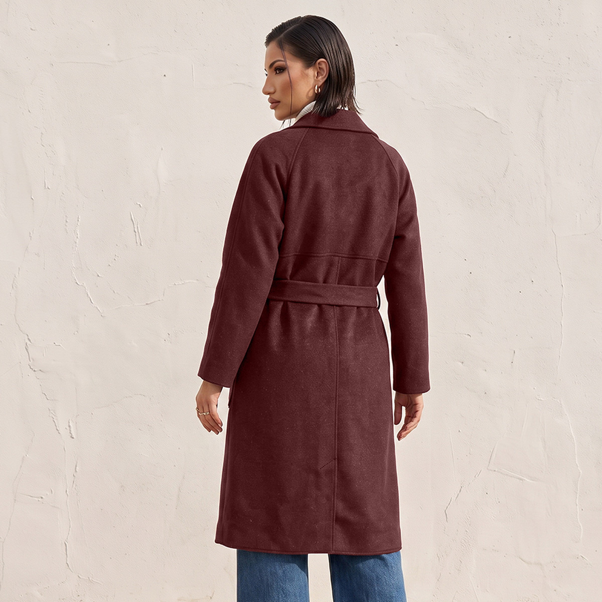 Splash Smart Felt Coat with Tie-Up Belt-women-winterwear-coatsandjackets-coats-image-2