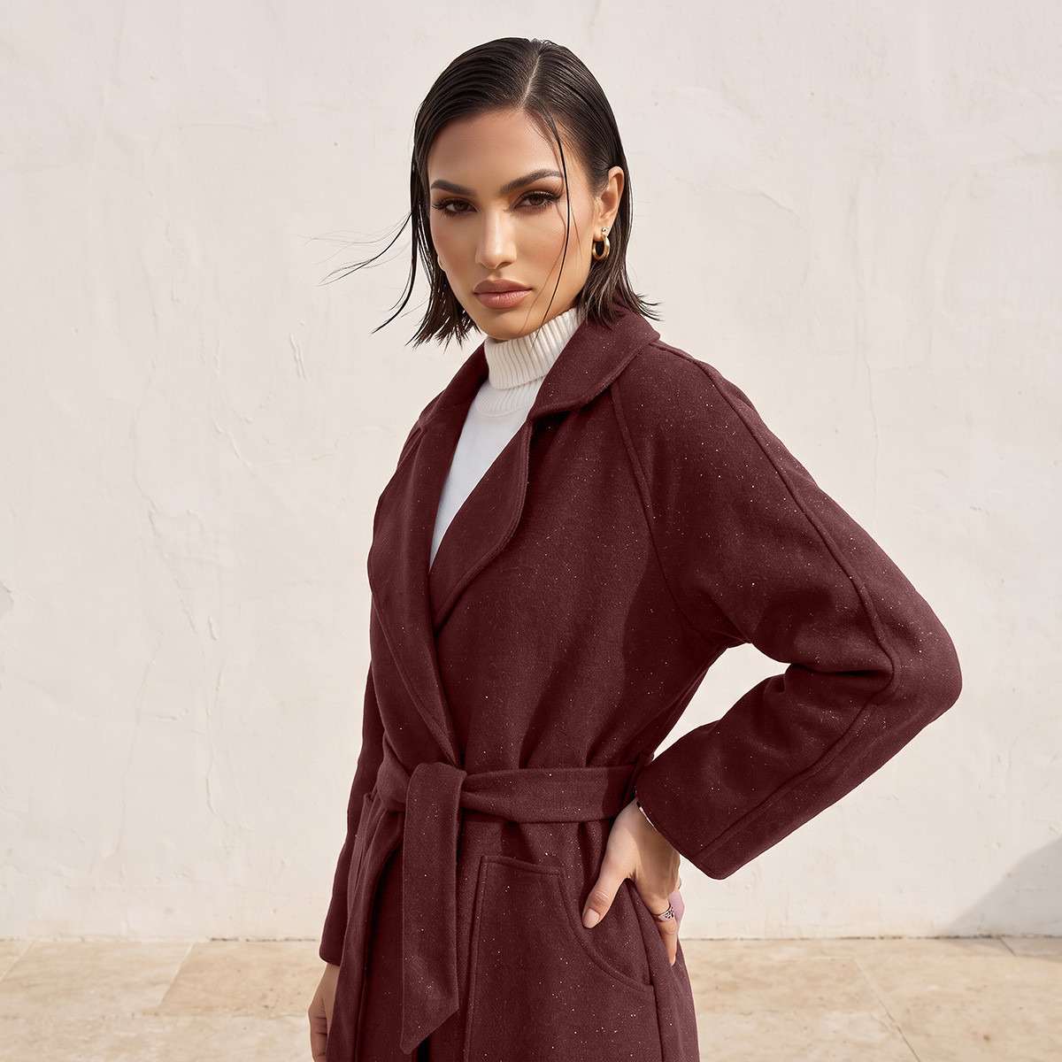 Splash Smart Felt Coat with Tie-Up Belt-women-winterwear-coatsandjackets-coats-image-5