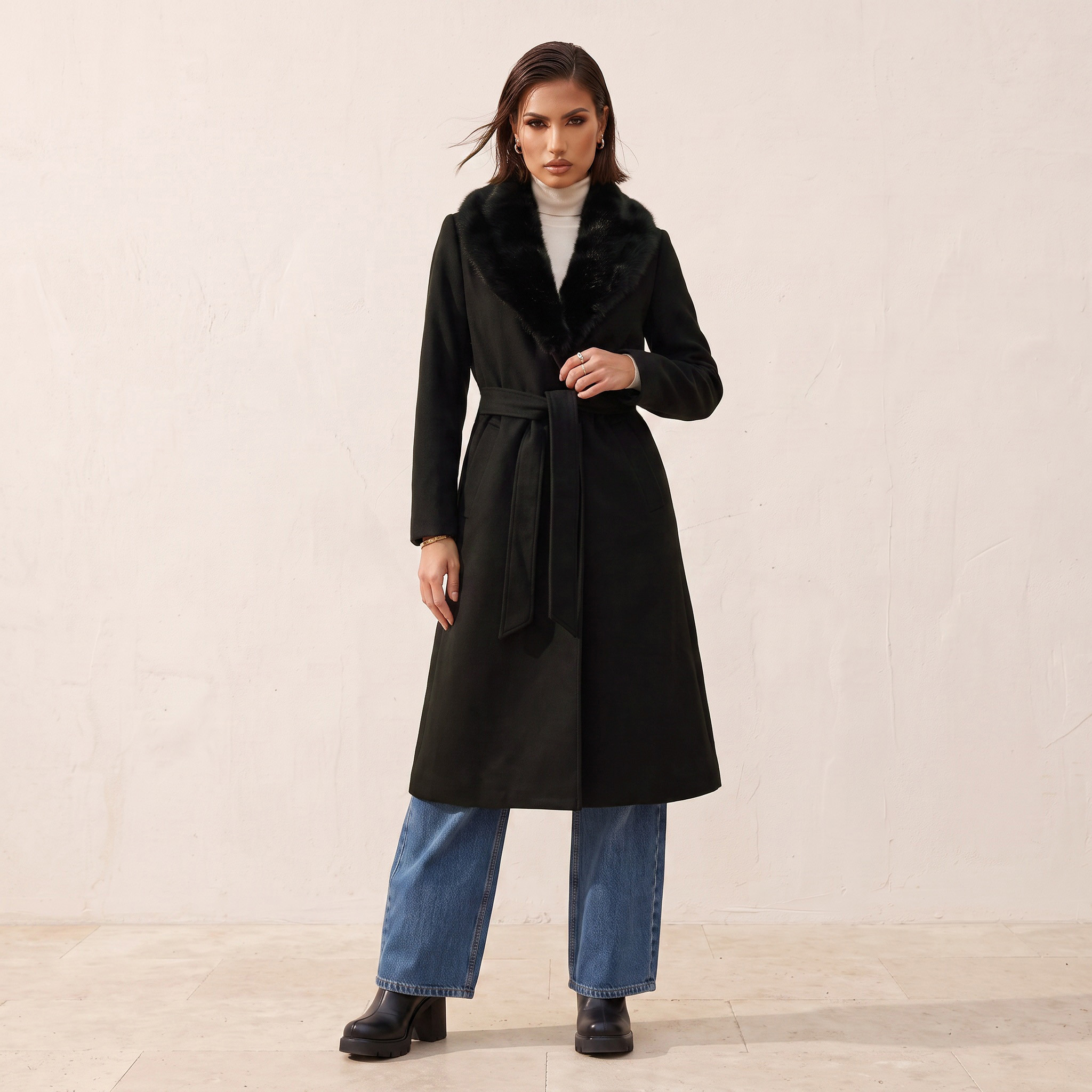 Splash Smart Coat with Faux Fur Collar-women-winterwear-coatsandjackets-coats-image-4