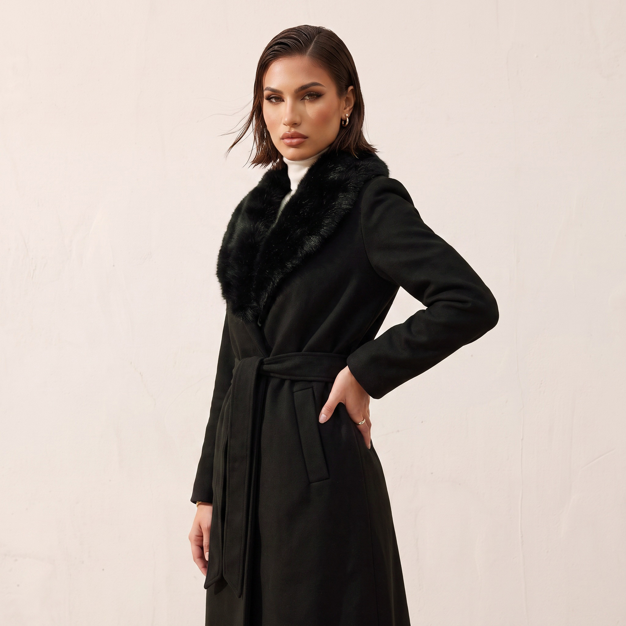 Splash Smart Coat with Faux Fur Collar-women-winterwear-coatsandjackets-coats-image-1