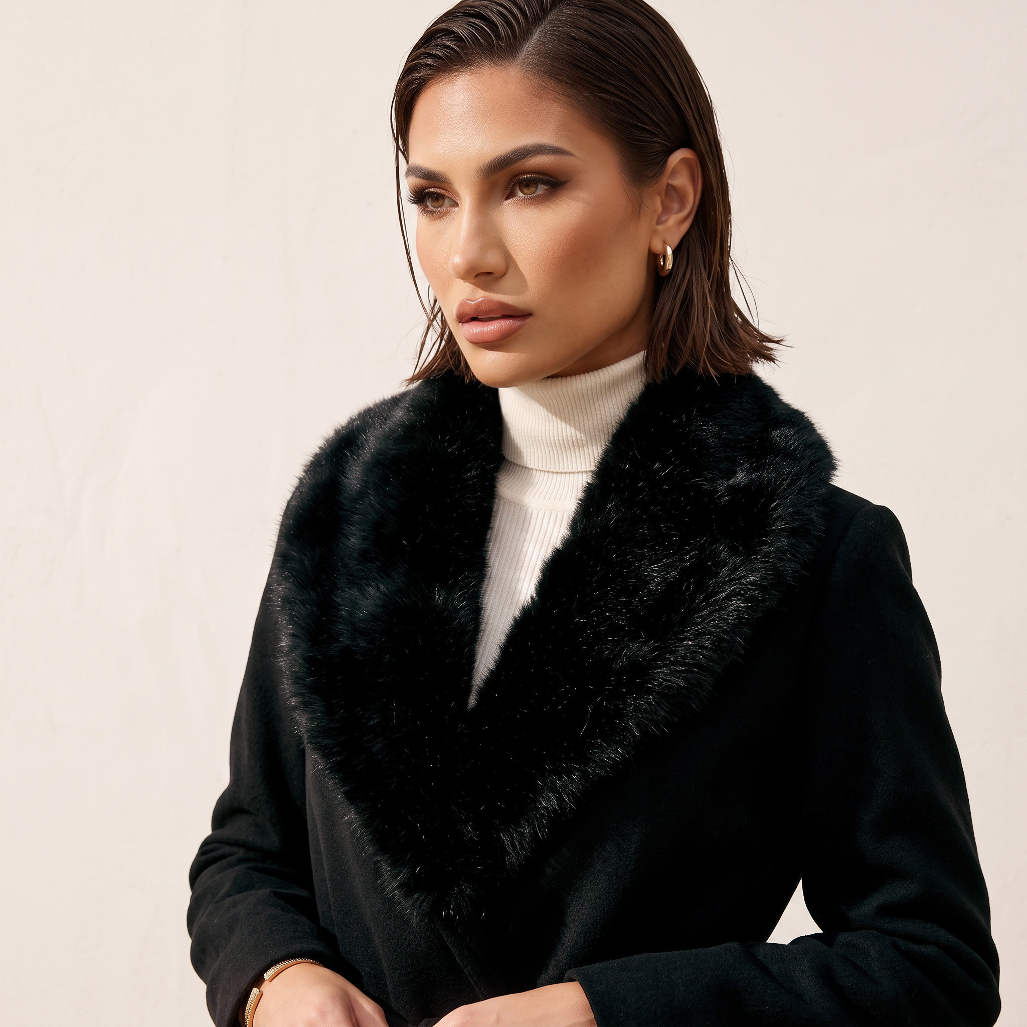 Splash Smart Coat with Faux Fur Collar-women-winterwear-coatsandjackets-coats-image-2