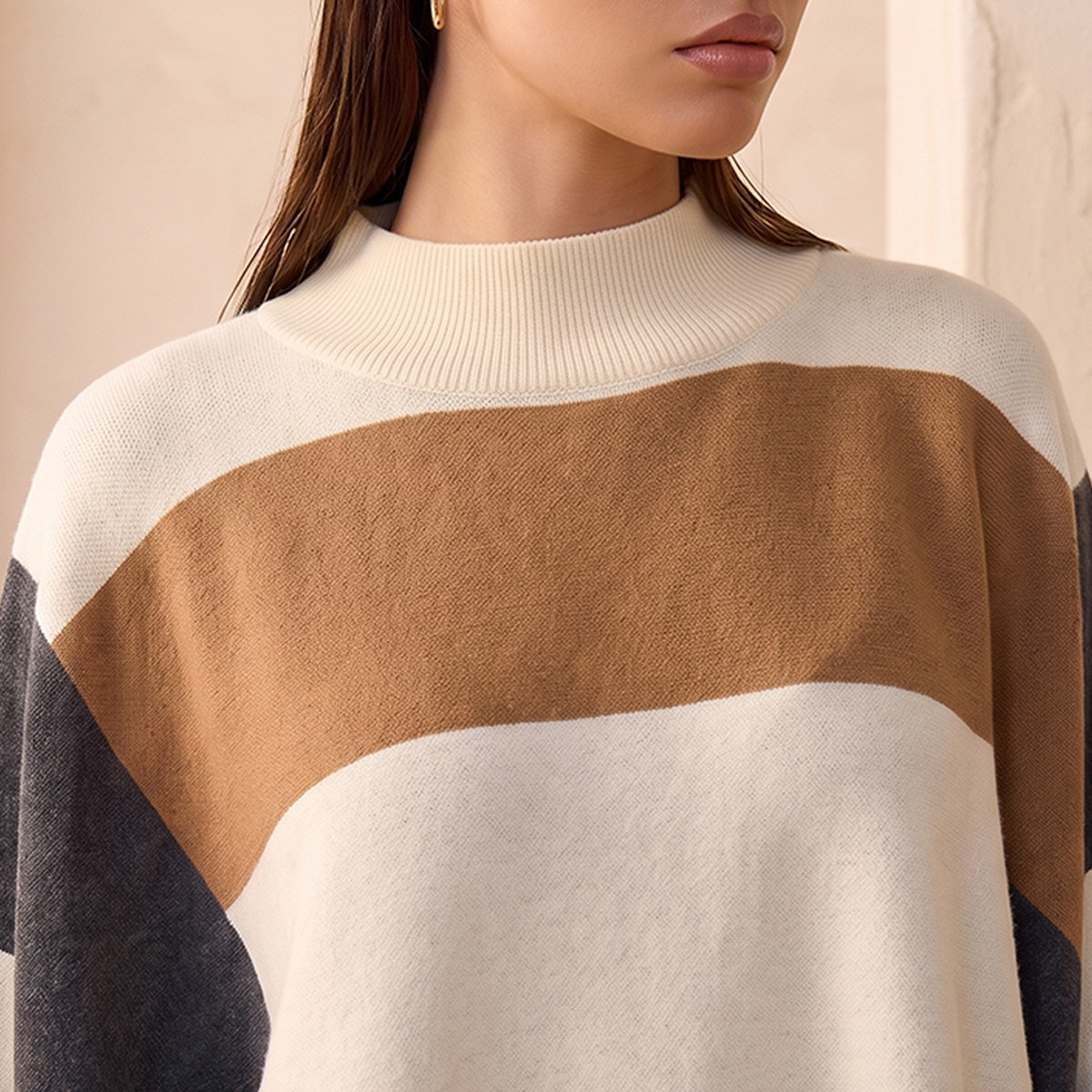 بونشو مقسم بياقة عالية من سبلاش سمارت-women-winterwear-cardigansandjumpers-cardigans-image-6