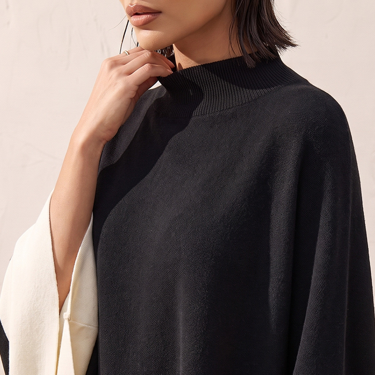بونشو مقسم بياقة عالية من سبلاش سمارت-women-winterwear-cardigansandjumpers-cardigans-image-7