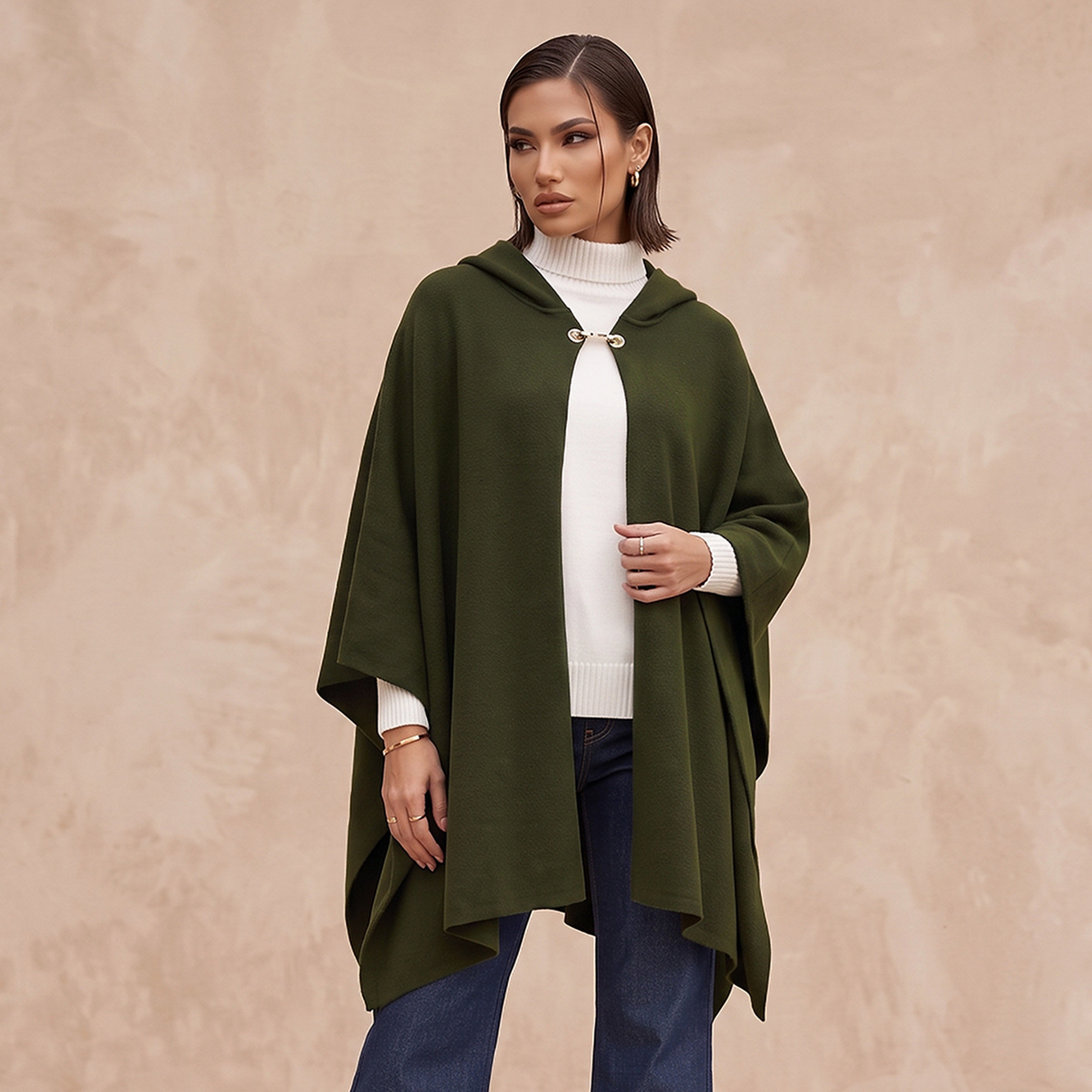 Splash Smart Textured Poncho with Hood-women-winterwear-cardigansandjumpers-cardigans-image-1