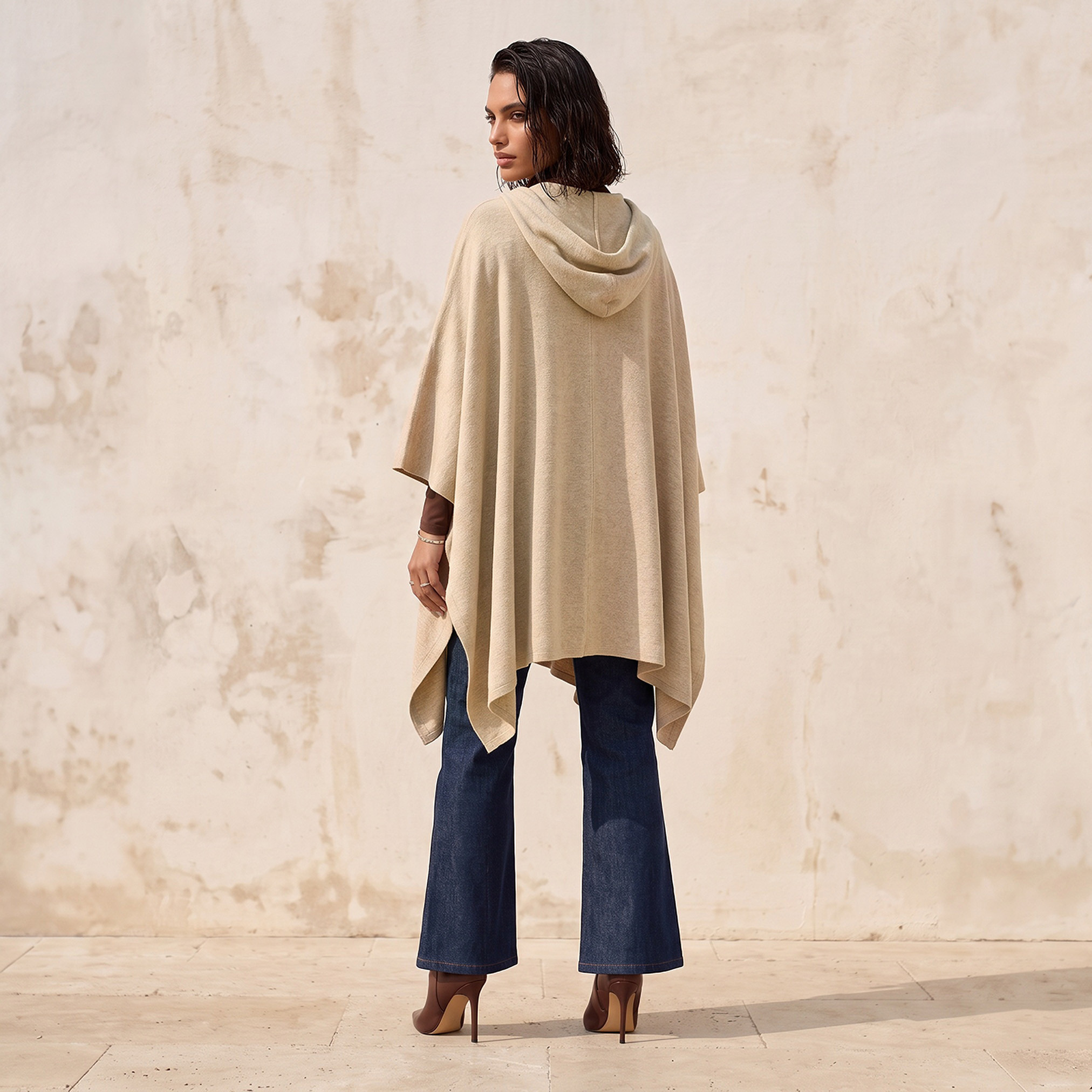Splash Smart Textured Poncho with Hood-women-winterwear-cardigansandjumpers-cardigans-image-2