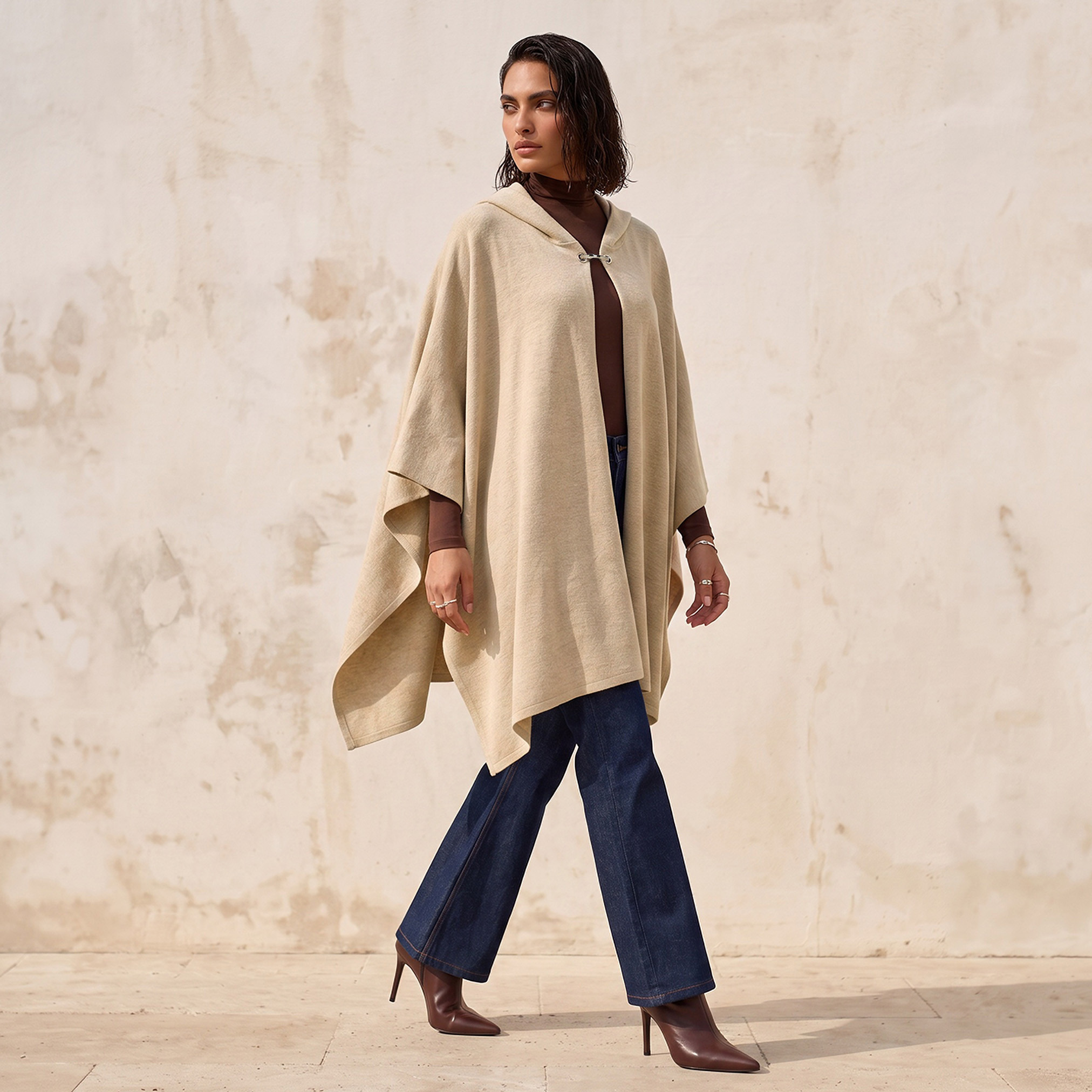 Splash Smart Textured Poncho with Hood-women-winterwear-cardigansandjumpers-cardigans-image-4