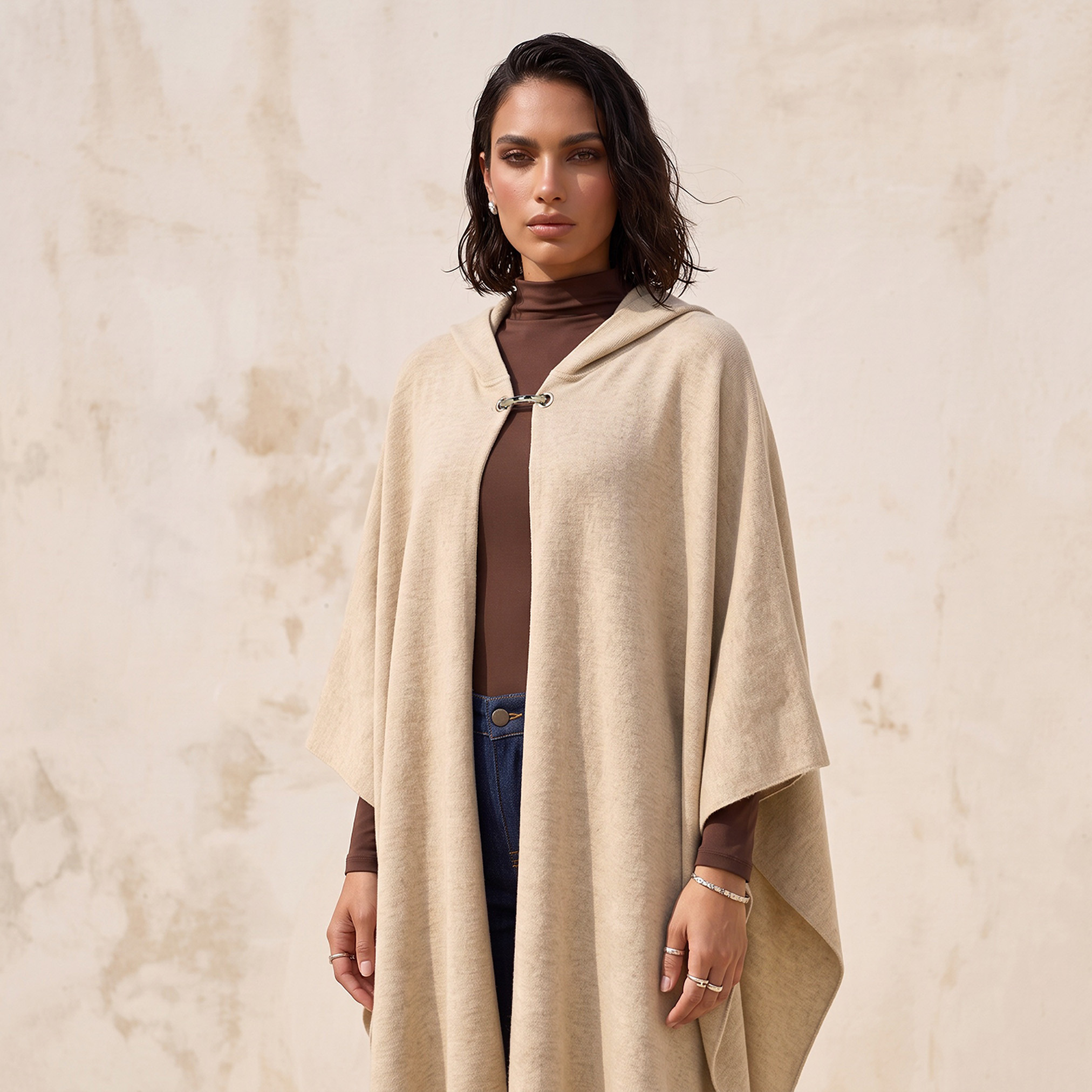 Splash Smart Textured Poncho with Hood-women-winterwear-cardigansandjumpers-cardigans-image-5
