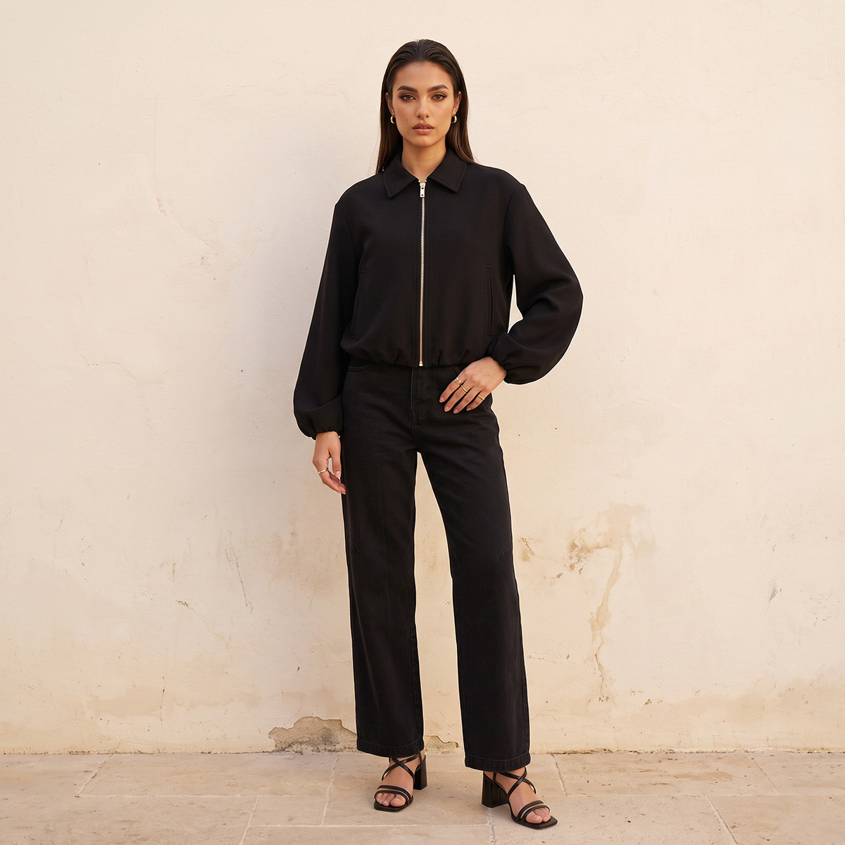 جاكيت بومبر كريب بسحاب للإغلاق من سبلاش سمارت-women-winterwear-coatsandjackets-jackets-image-3