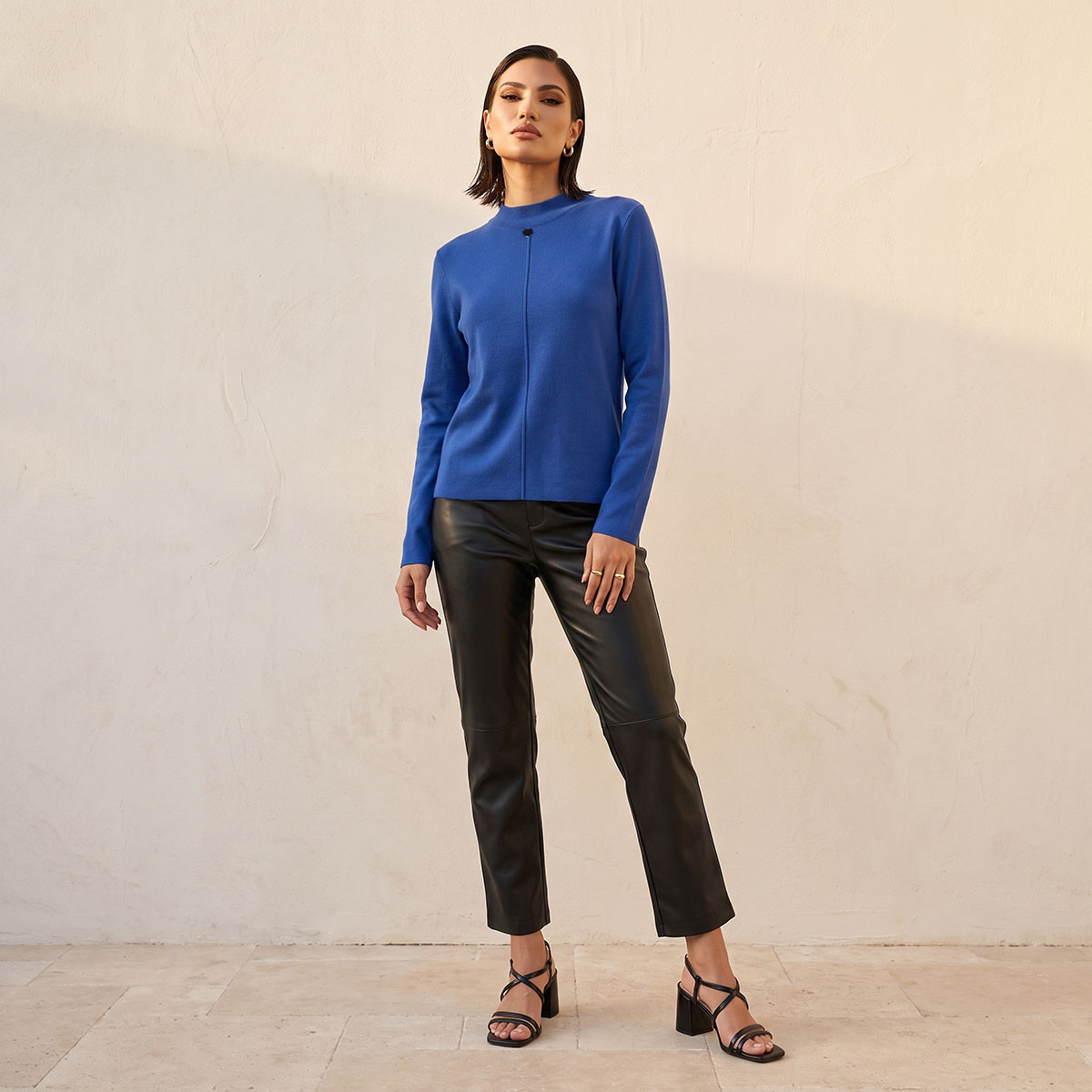 Splash Smart Textured Crew Neck Sweater-women-winterwear-cardigansandjumpers-jumpers-image-2