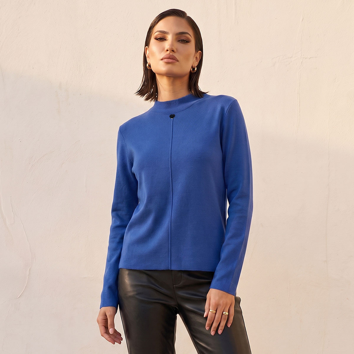 Splash Smart Textured Crew Neck Sweater-women-winterwear-cardigansandjumpers-jumpers-image-5