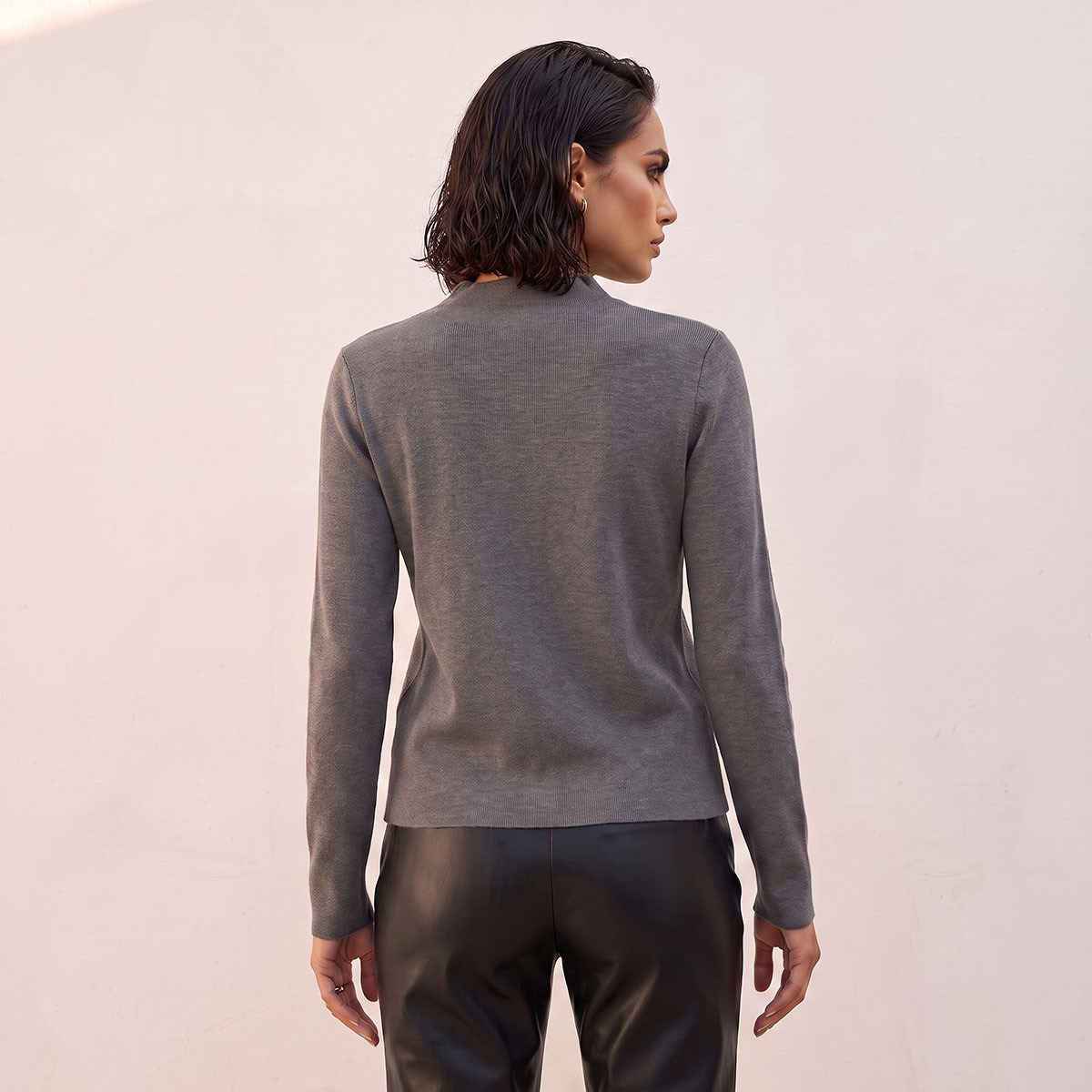 Splash Smart Textured Crew Neck Sweater-women-winterwear-cardigansandjumpers-jumpers-image-3