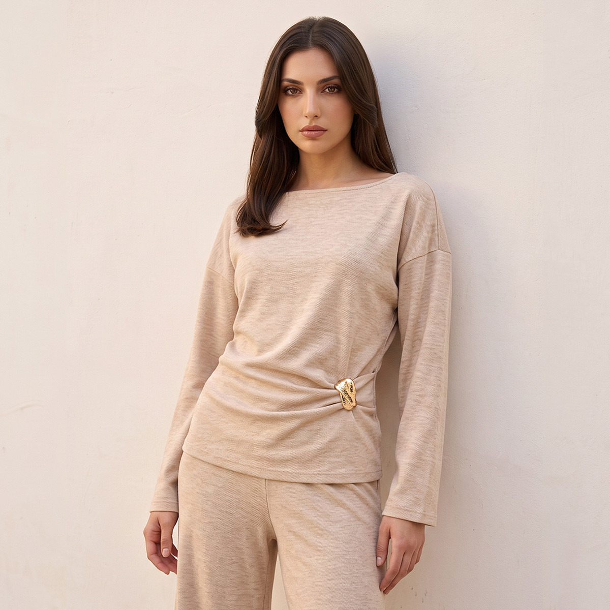 Splash Smart Top with Buckle Detail-women-clothing-shirtsandblouses-blouses-image-1