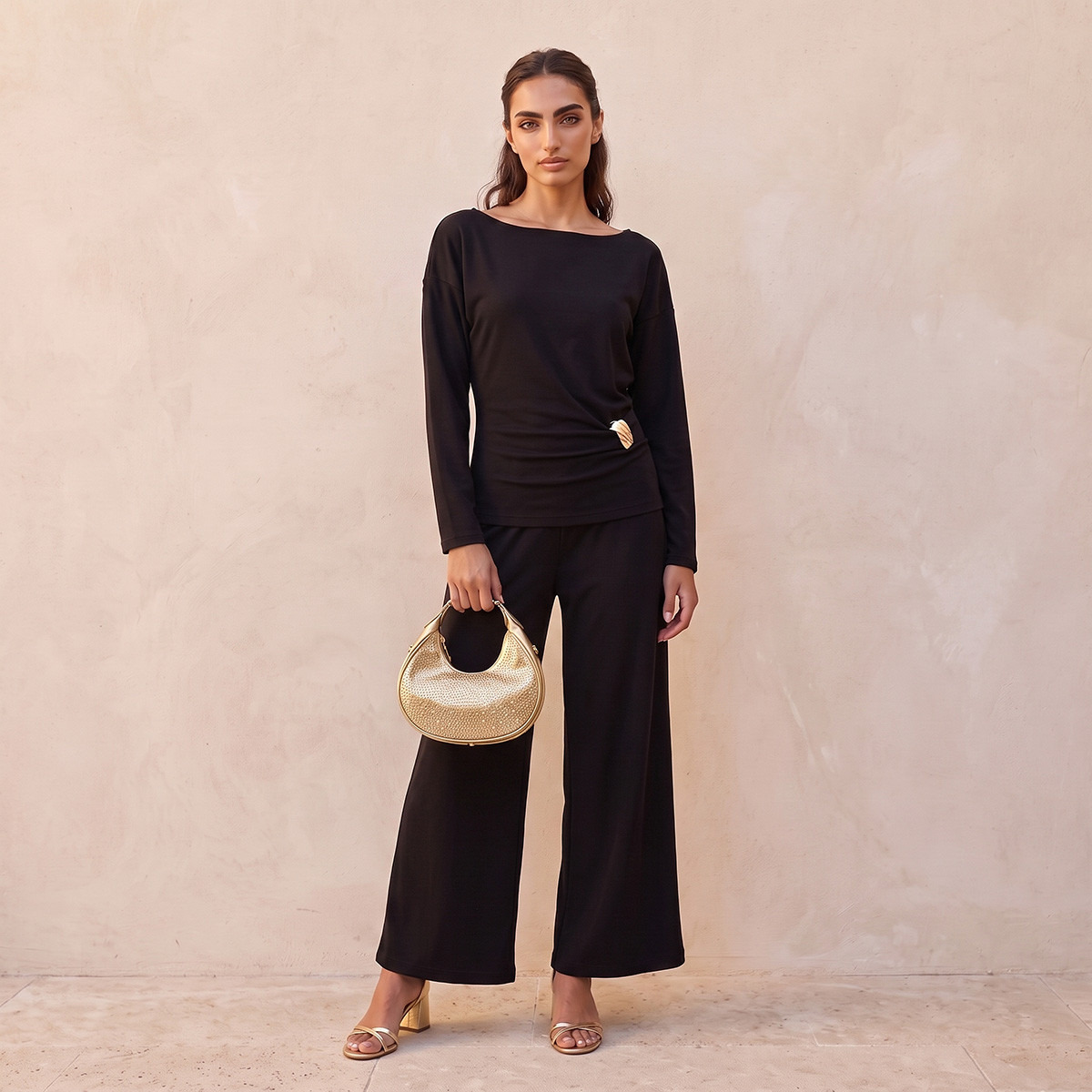 Splash Smart Top with Buckle Detail-women-clothing-shirtsandblouses-blouses-image-2