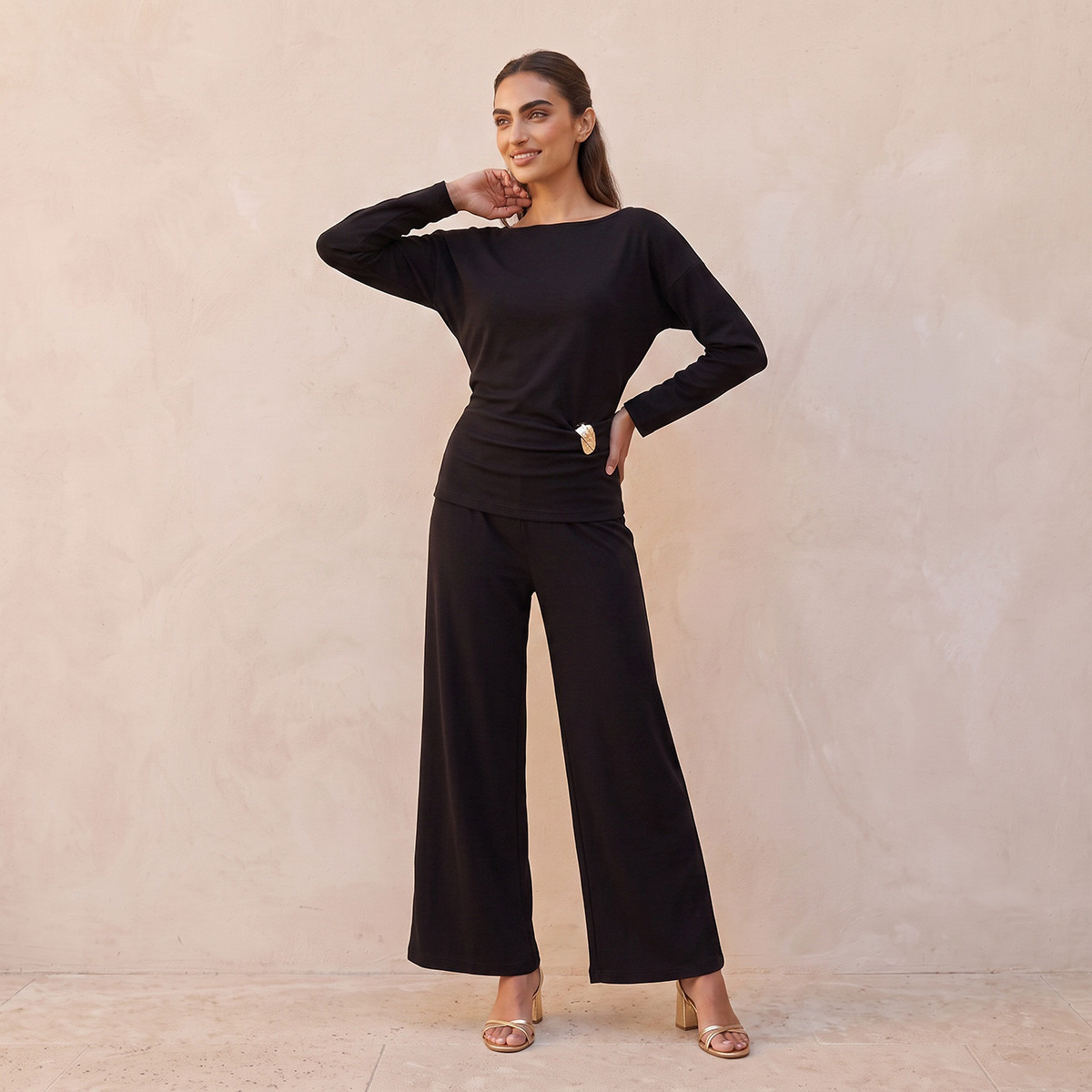 Splash Smart Top with Buckle Detail-women-clothing-shirtsandblouses-blouses-image-5