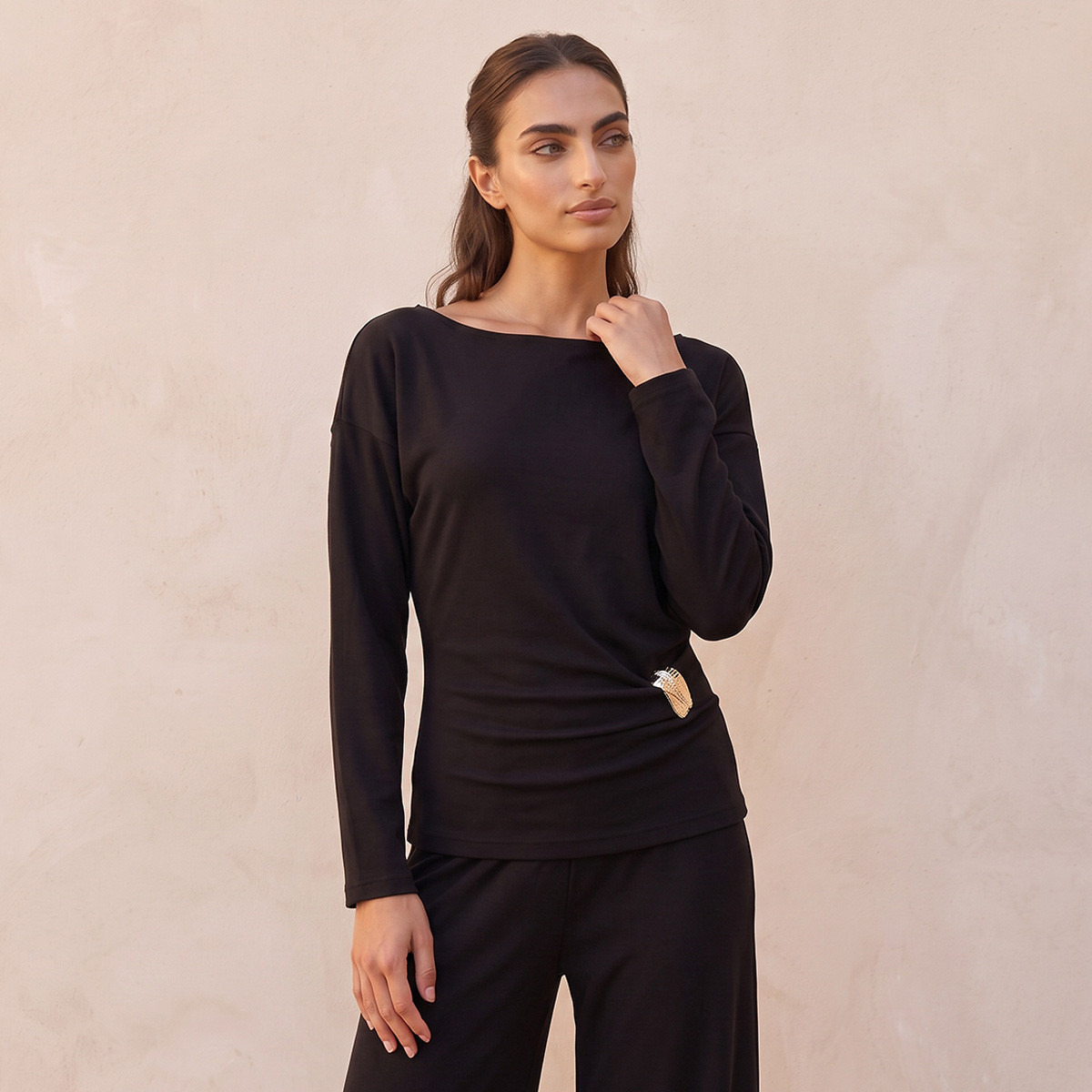 Splash Smart Top with Buckle Detail-women-clothing-shirtsandblouses-blouses-image-6