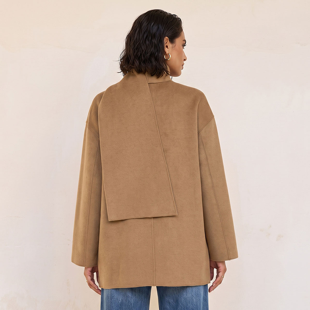 Splash Smart Felt Jacket with Draped Neck-women-winterwear-coatsandjackets-jackets-image-3