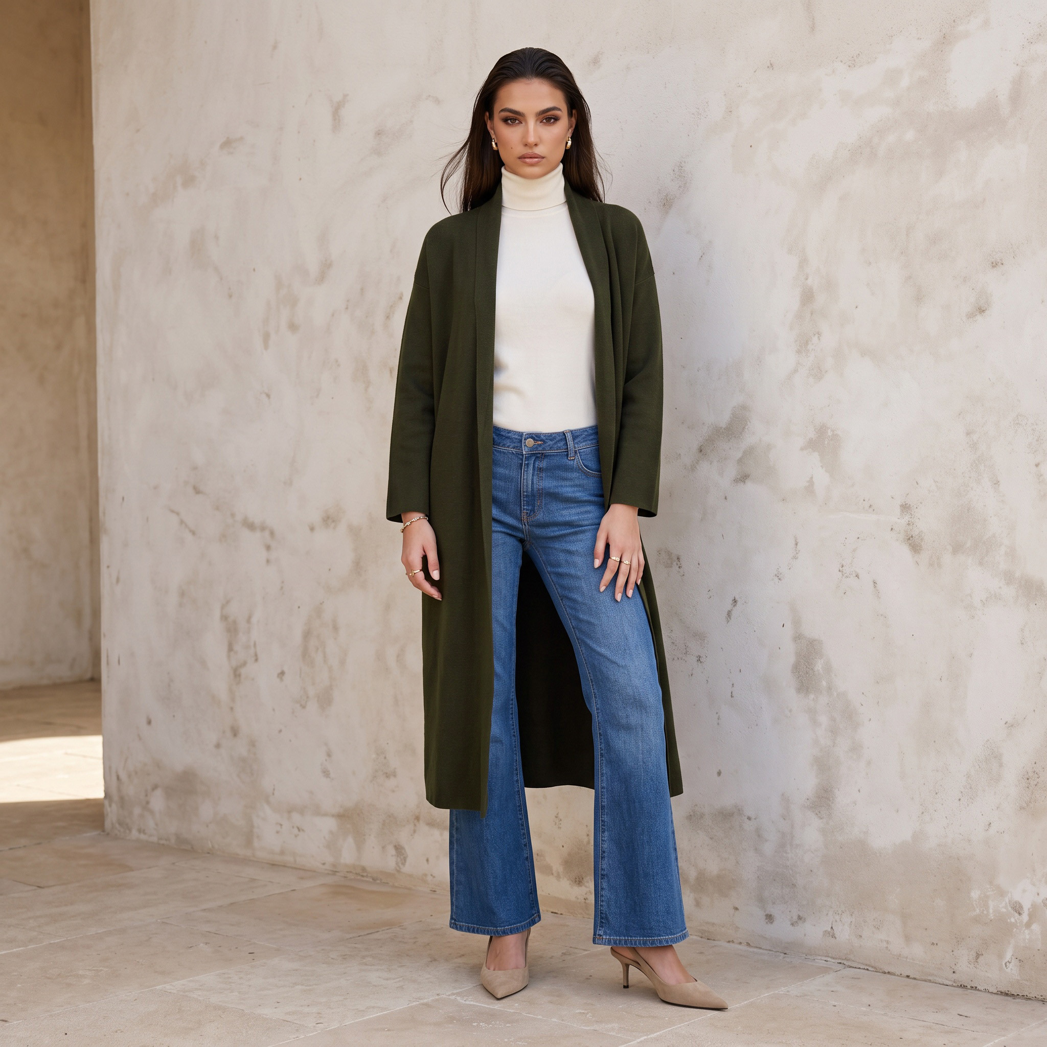 Splash Smart Textured Cardigan with Open Front-women-winterwear-cardigansandjumpers-cardigans-image-2
