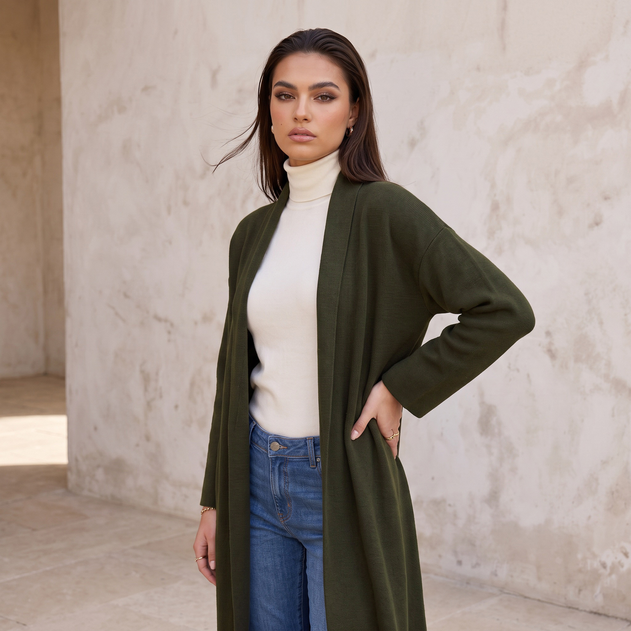 Splash Smart Textured Cardigan with Open Front-women-winterwear-cardigansandjumpers-cardigans-image-5